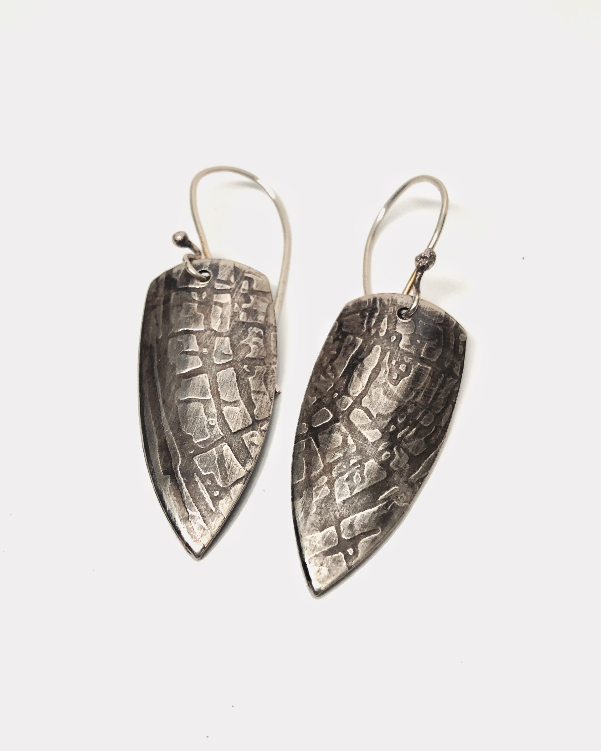 Wood Shield Earrings by Carli Schultz