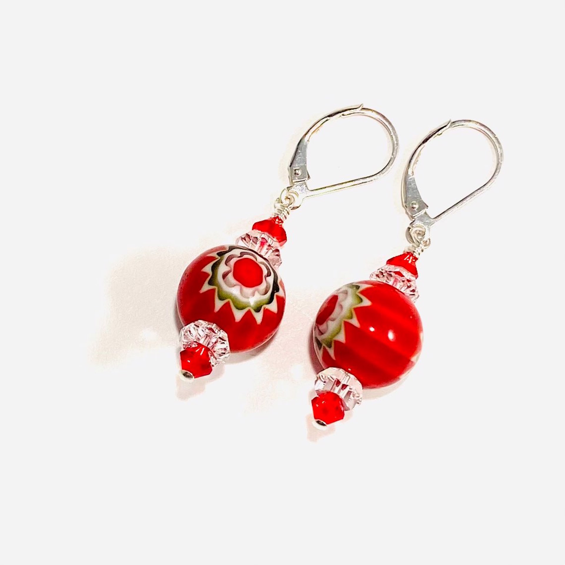 Red Bead Earrings SHOSH22-30 by Shoshannah Weinisch
