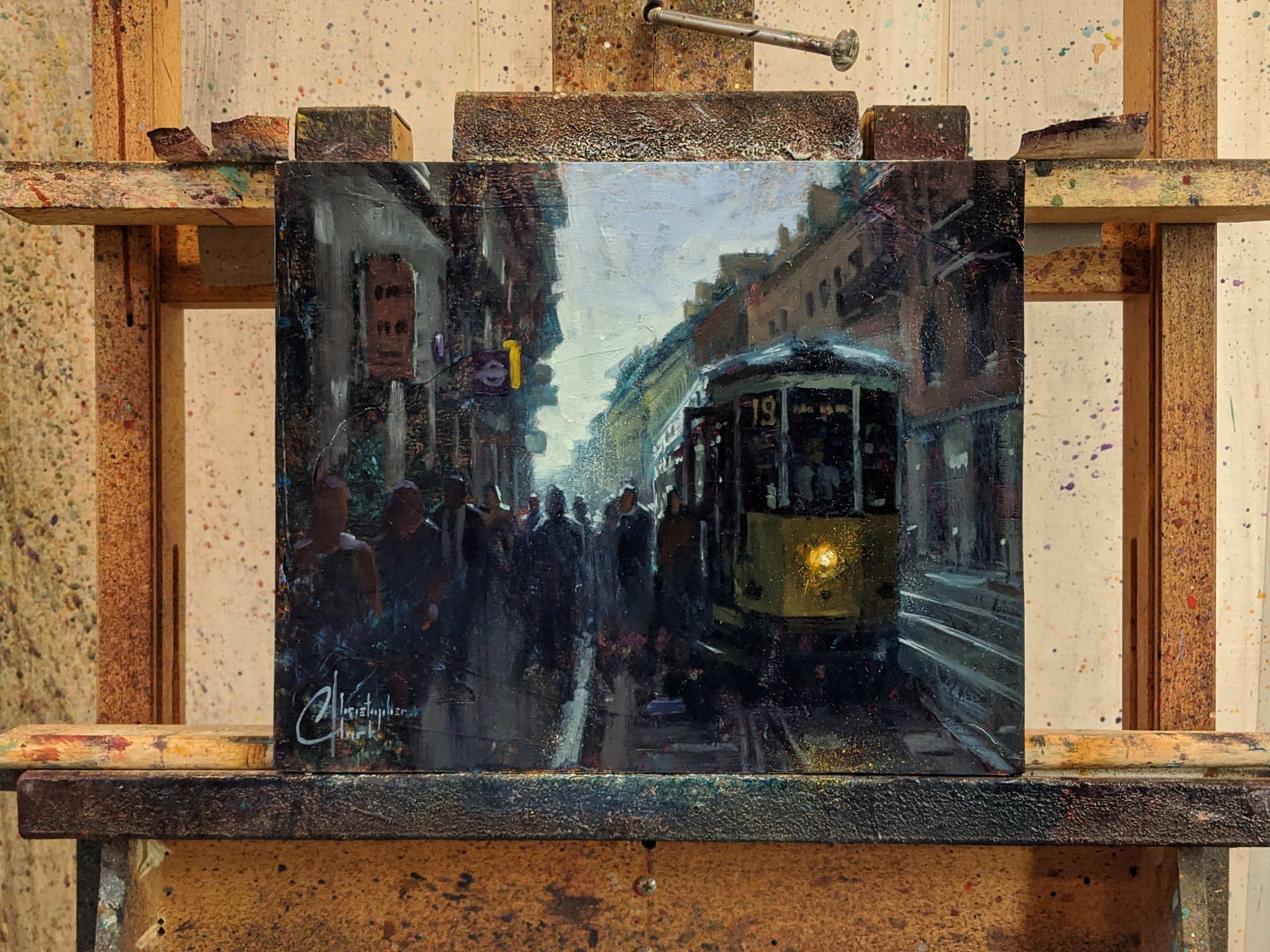 Milan, Italy - Early Morning Trolley by Christopher Clark