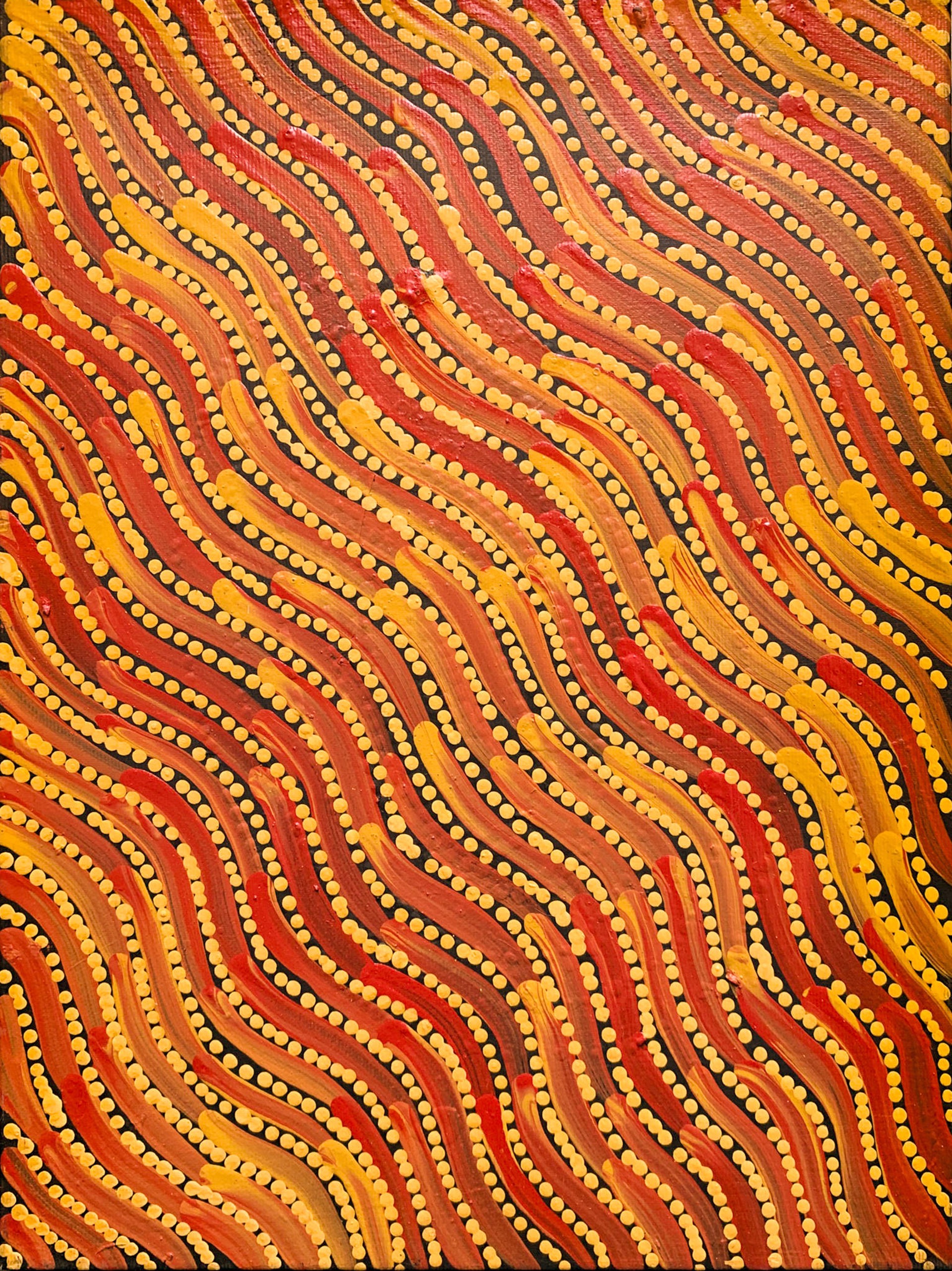 Theo (Faye) Nangala Hudson- Warlukurlangu Jukkurpa (Fire Country Dreaming) by Warlukurlangu Artists