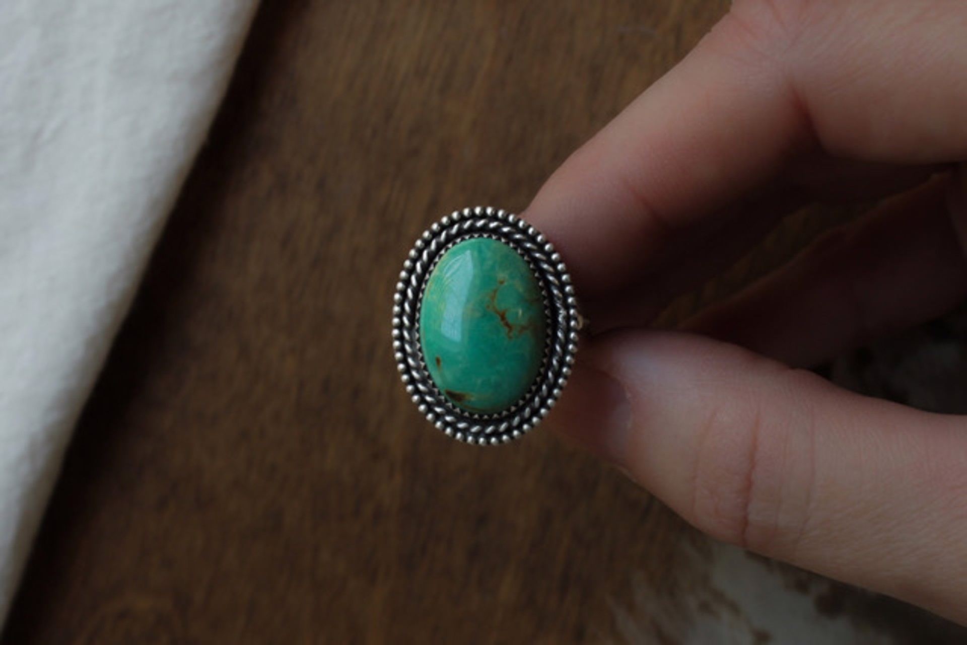 Classic Kingman Turquoise Ring by Heather Swearingen