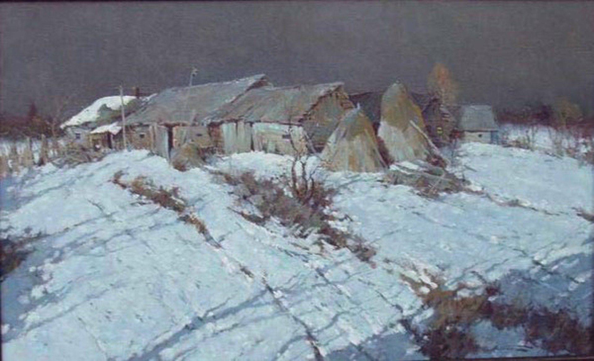 Moonlit Barns by Alexander Kremer