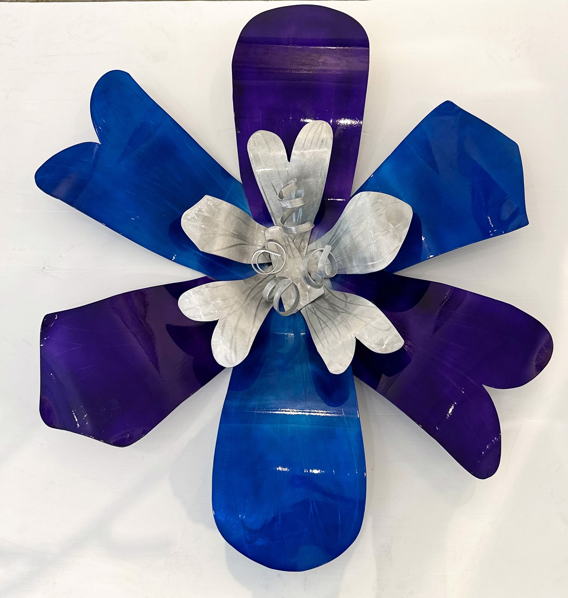 Blue and Purple Wall Flower by Steve Zaluski