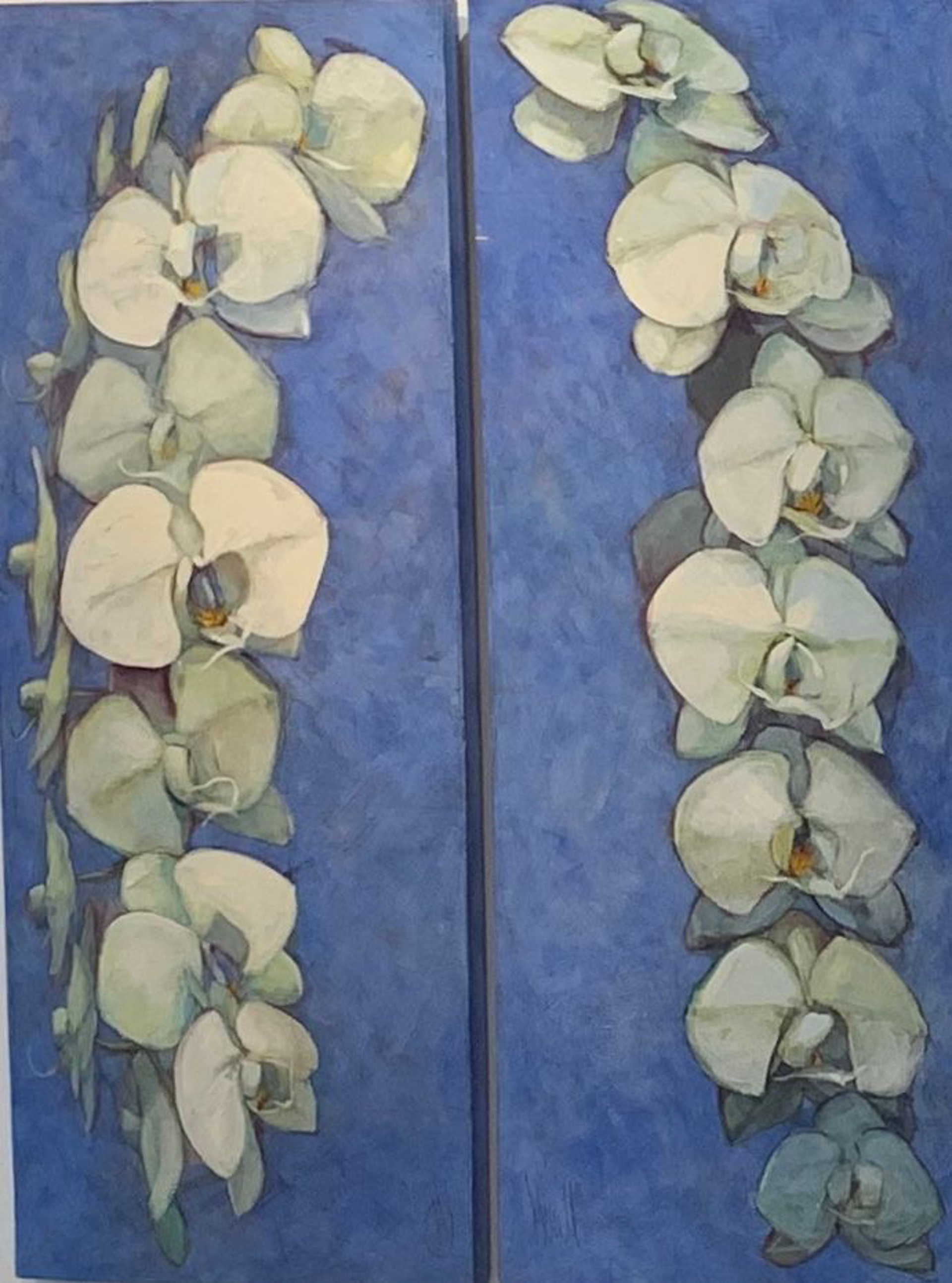Orchid Garland Diptych by Mark Merrill