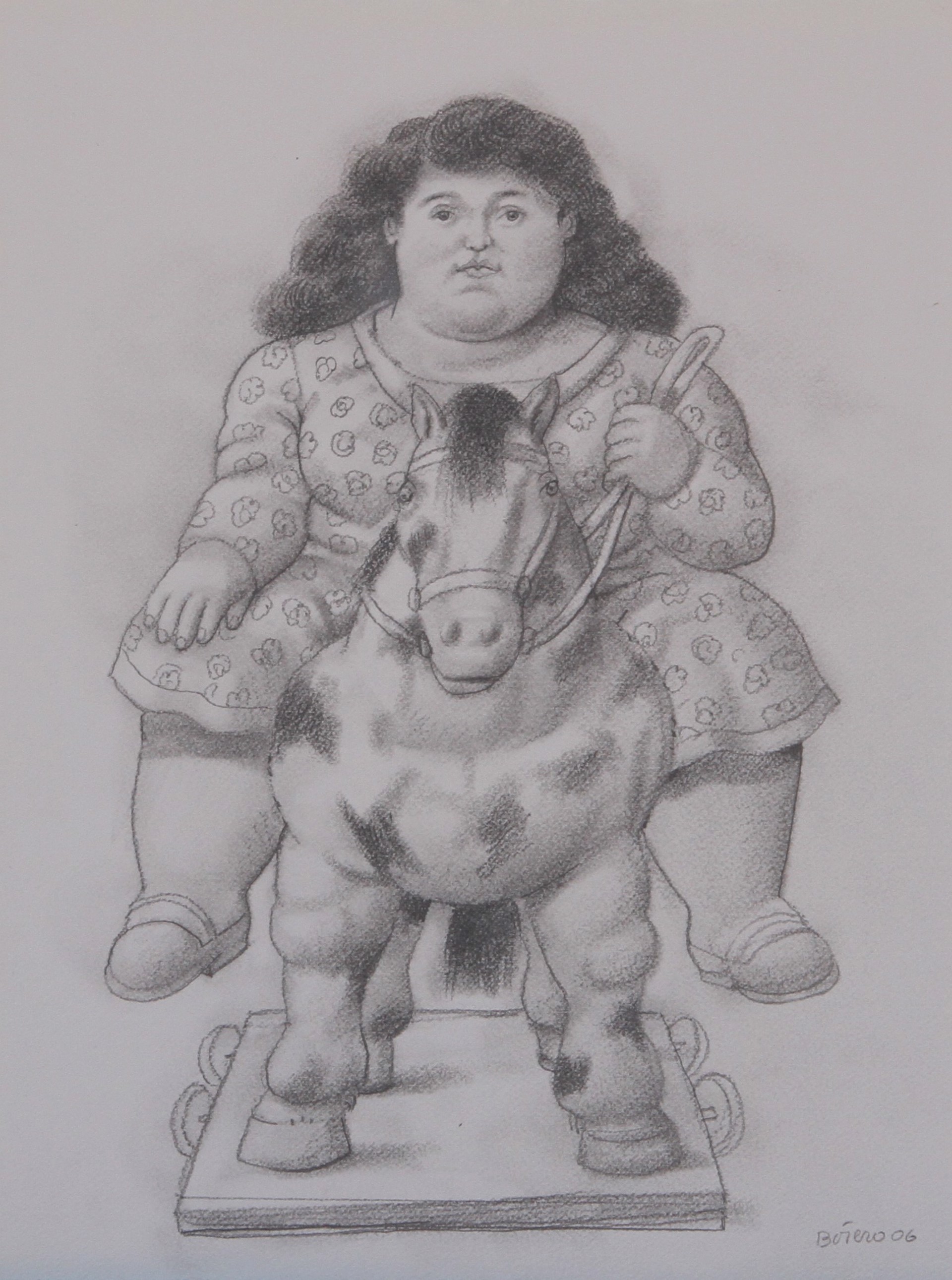 Girl on Toy Horse by Fernando Botero