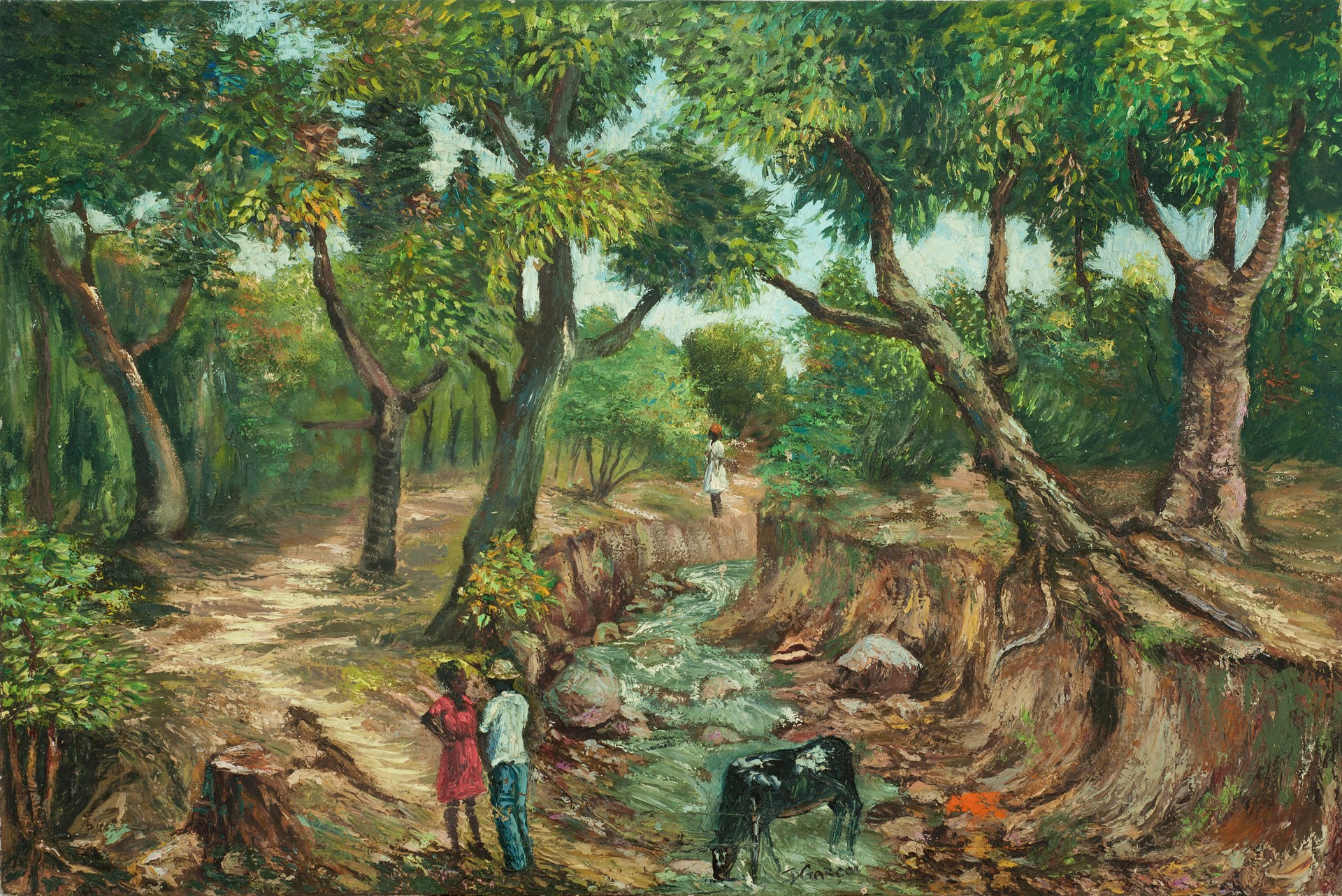 In the Forest #44-3-96GSN by Jacquelin (Jacques) Garcon (Haitian, b.1942)