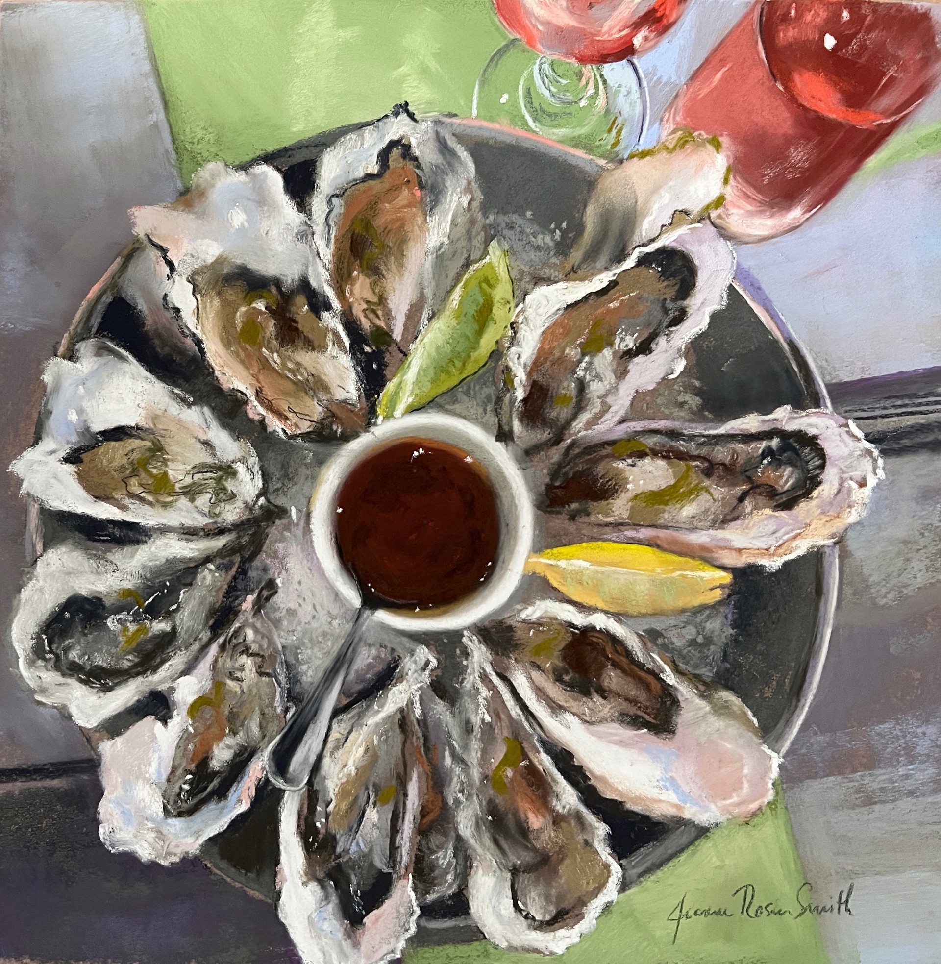 Oysters and Rose by Jeanne Rosier Smith