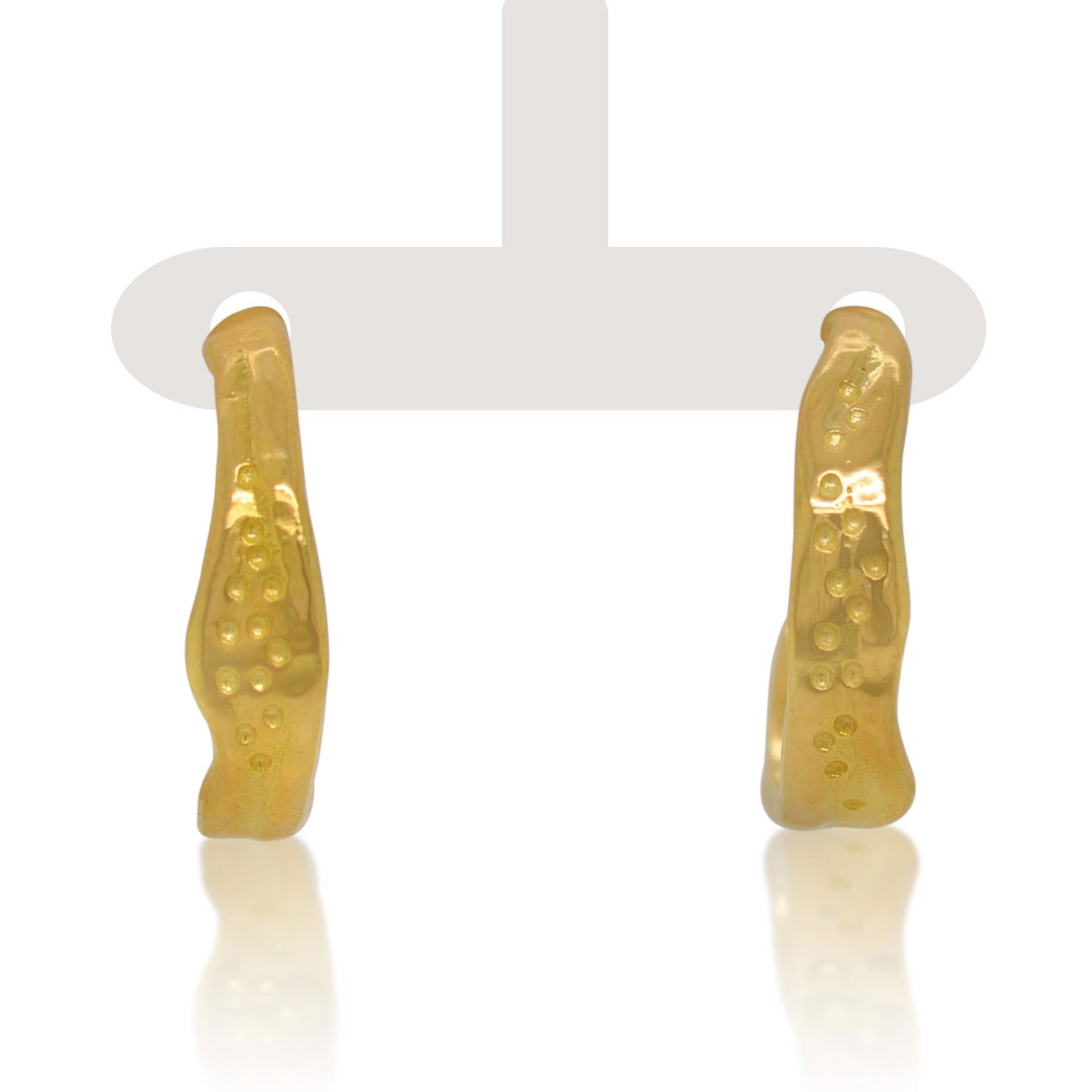Spiraling Wave Earrings 18K Gold by Kristen Baird