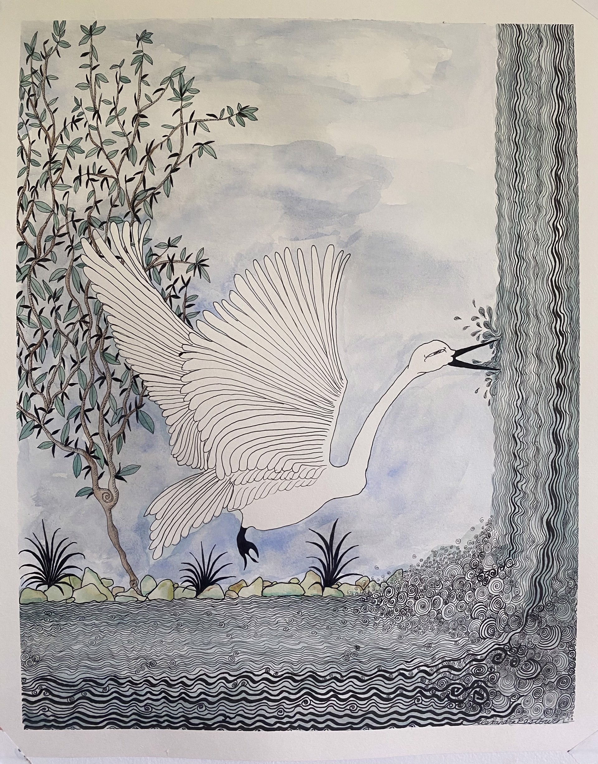 Swans I by Alexandra Eastburn