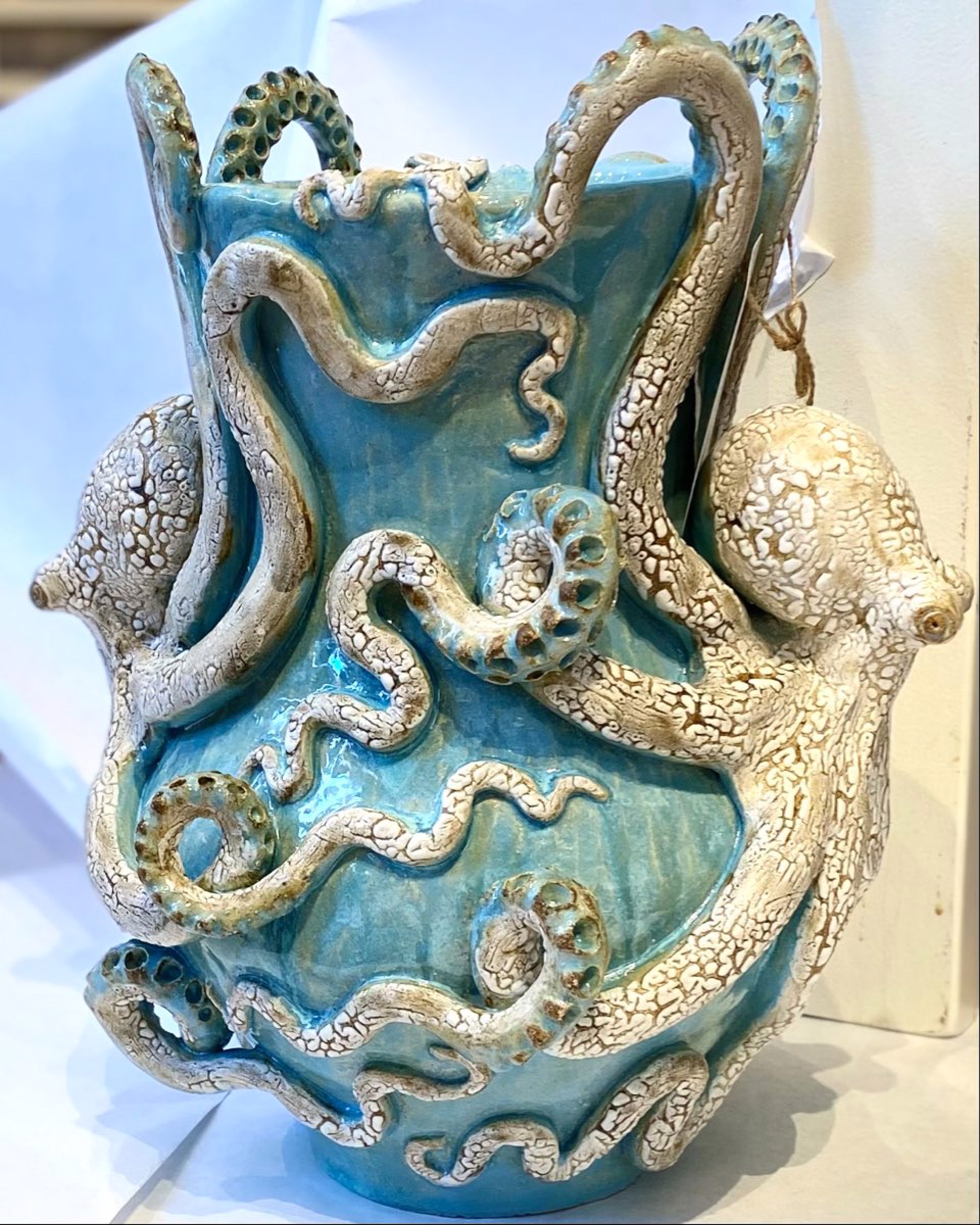 SG22-45 Double Octopus Vase (Caribbean Blue) by Shayne Greco