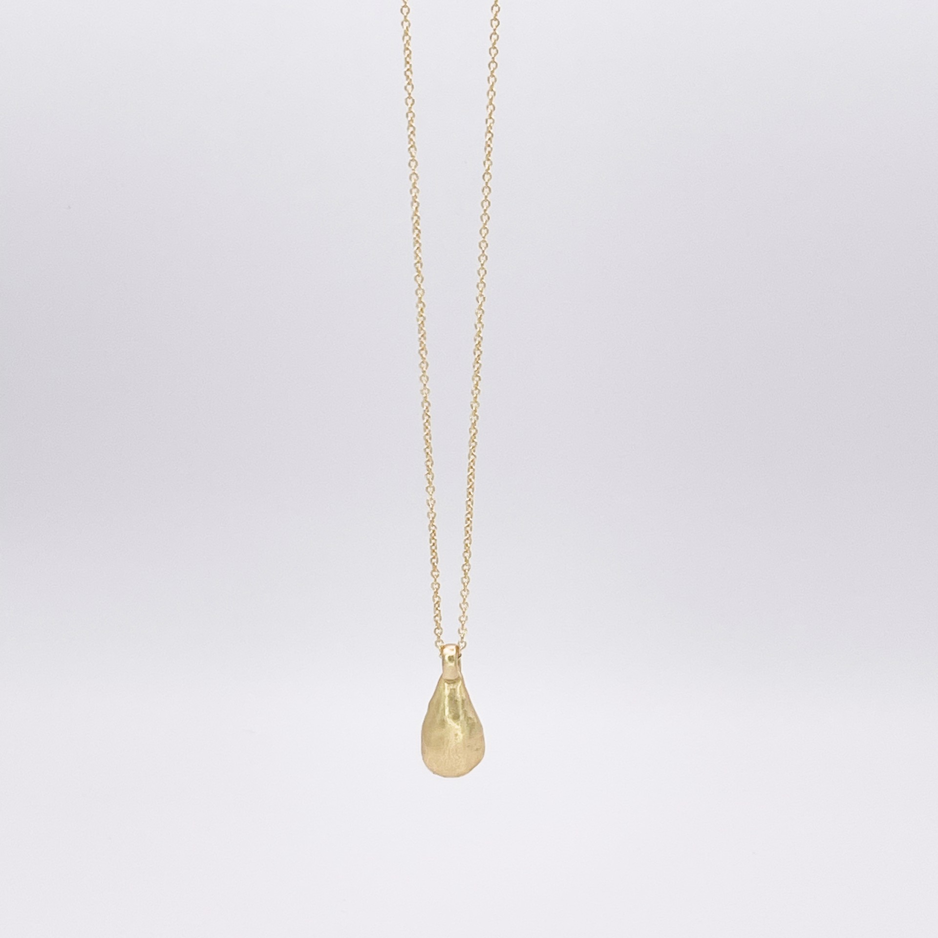 LHN03- Rounded Teardrop Necklace 18k gold by Leandra Hill