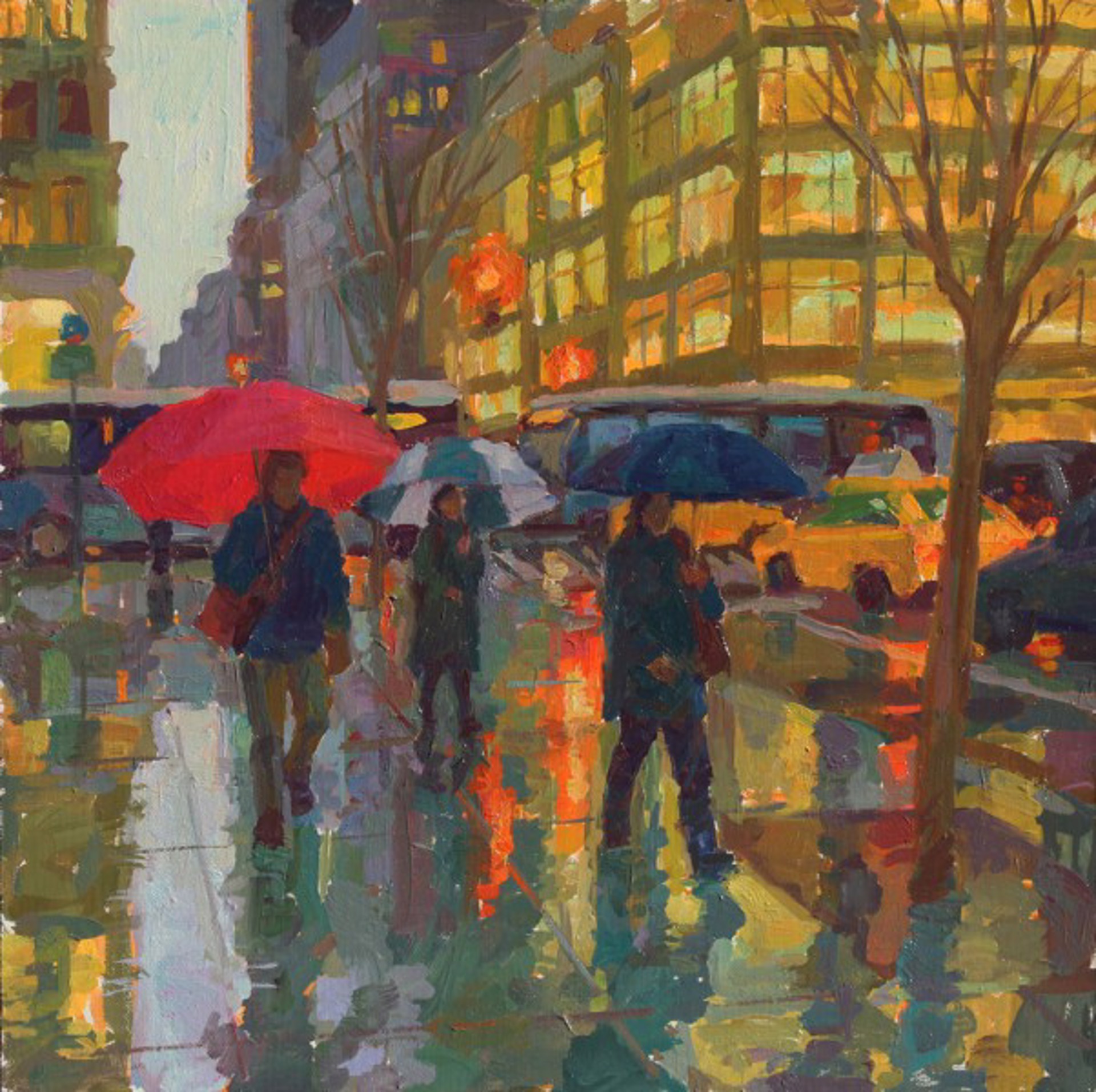 Rain Poured on City Streets by Simie Maryles