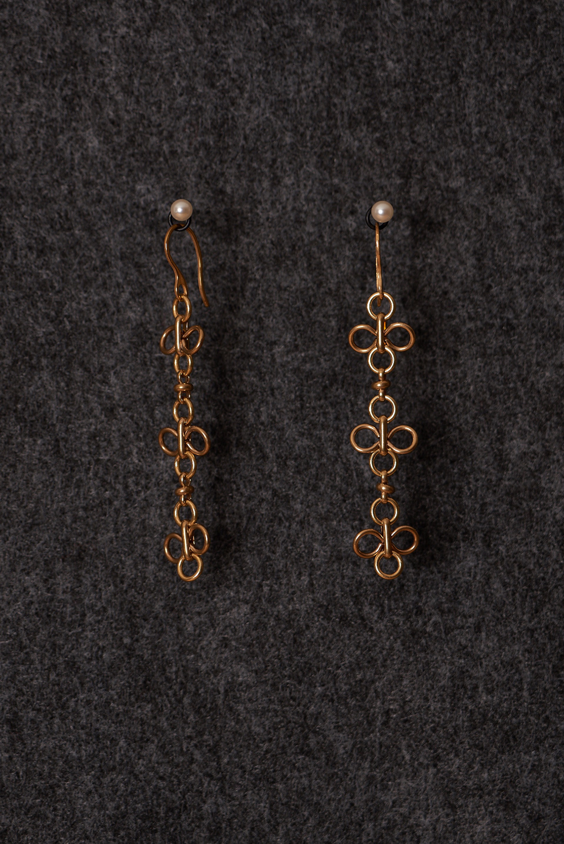 Brass Cloverlace Earrings by Cameron Johnson