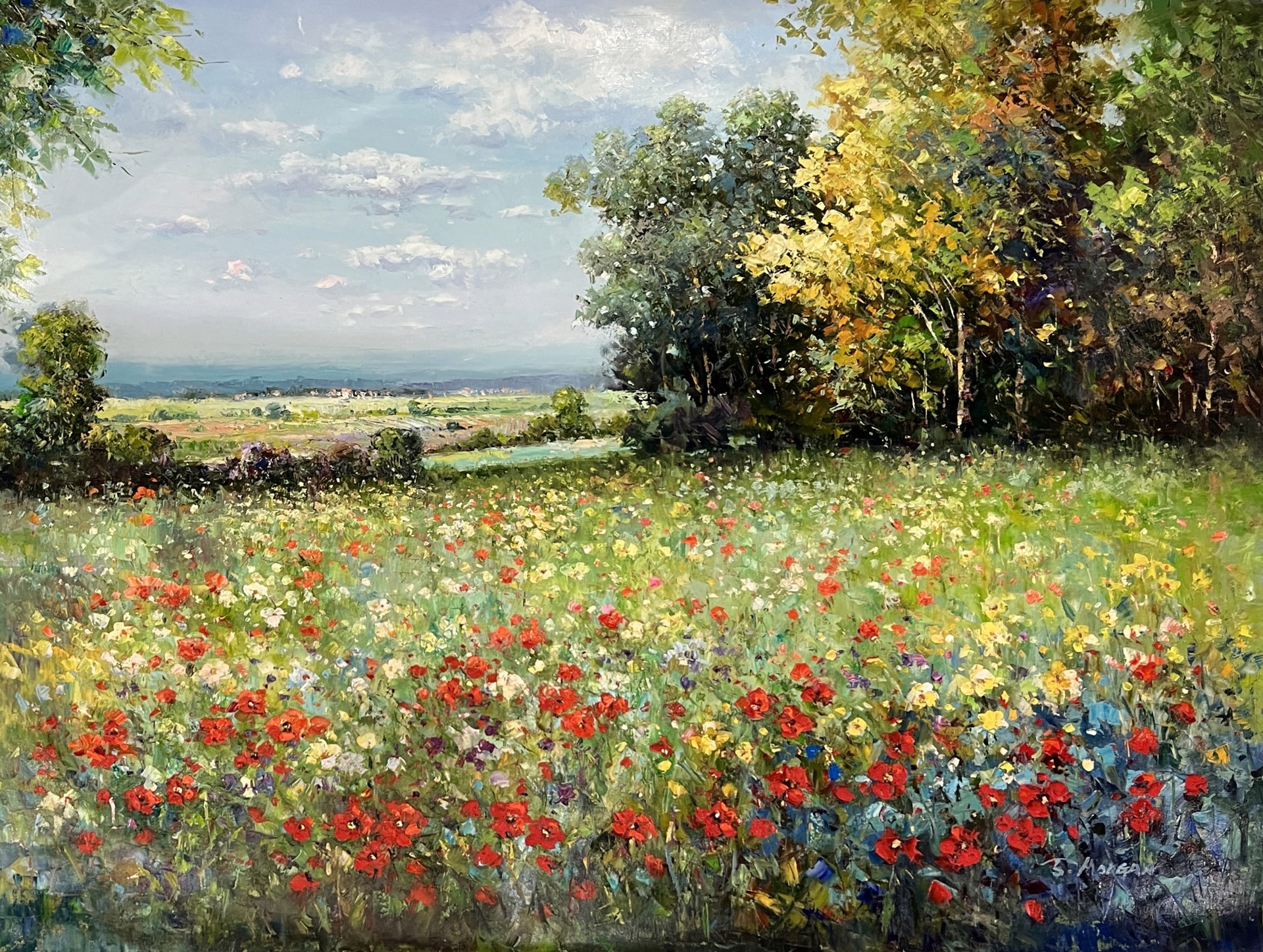 MEADOW OUTSIDE OF TOWN by J MORGAN