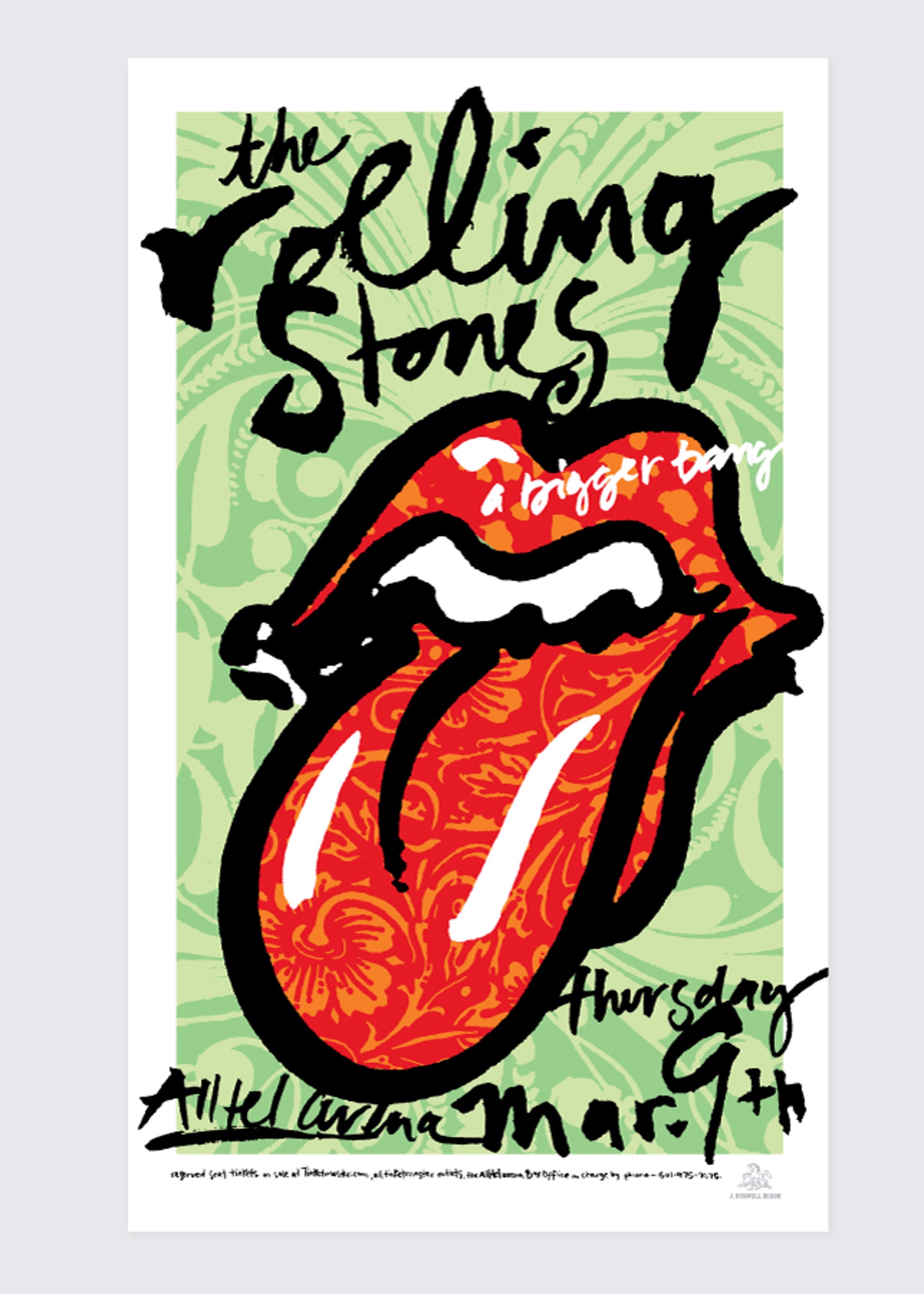Rolling Stones Concert Poster by Jamie Burwell Mixon