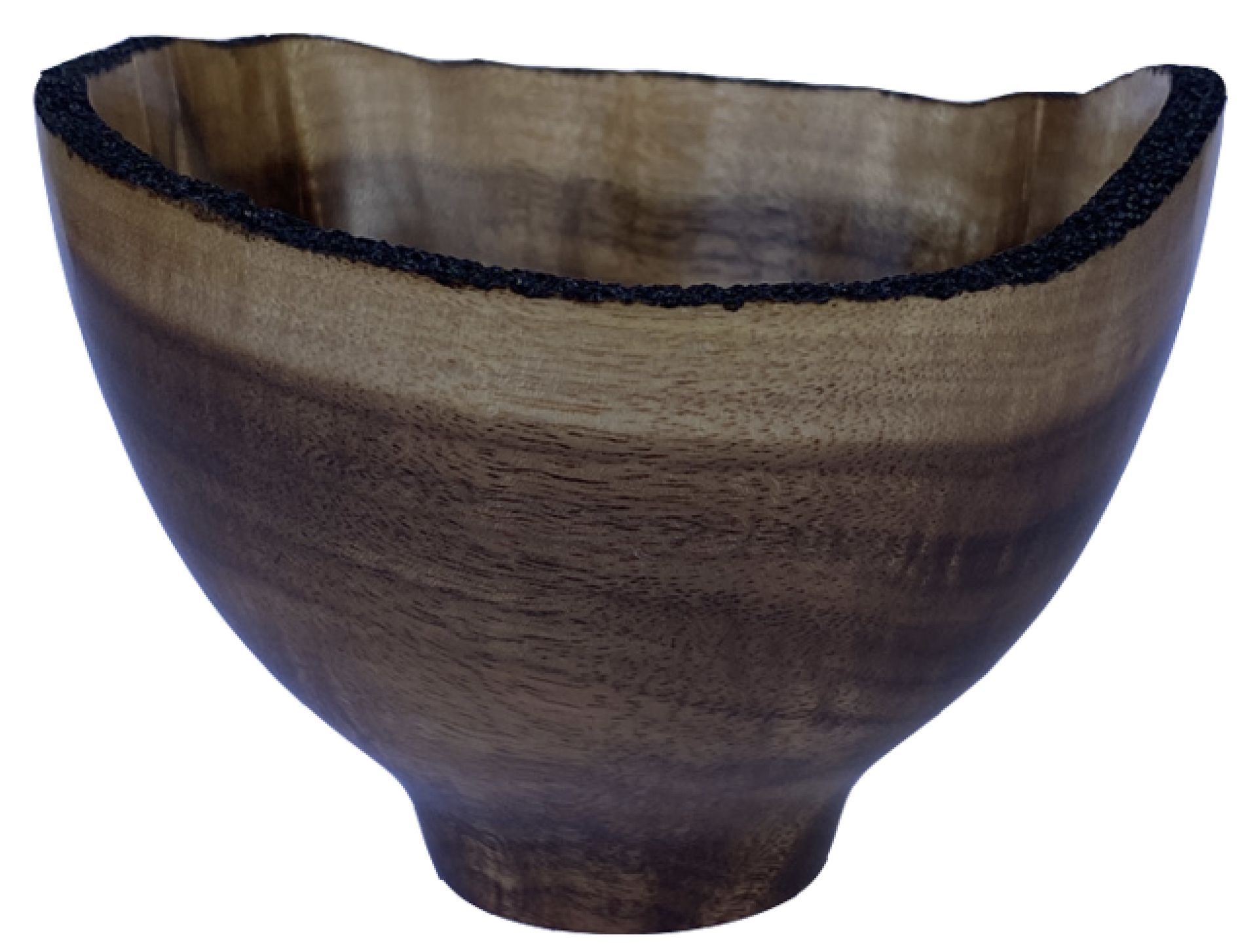 Formosan Koa (acacia confusum) Natural Edge Bowl with Burned Textured Rim by Craig Mason
