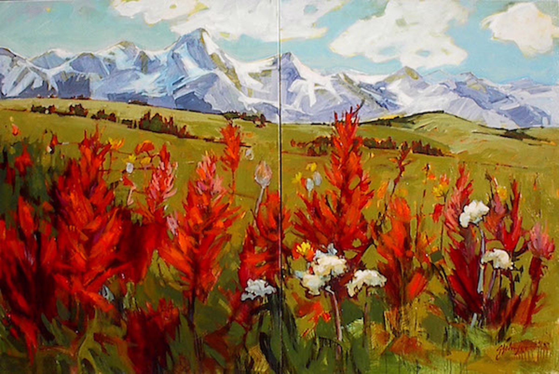 Wildflowers in the Purcells - diptych by Gail Johnson