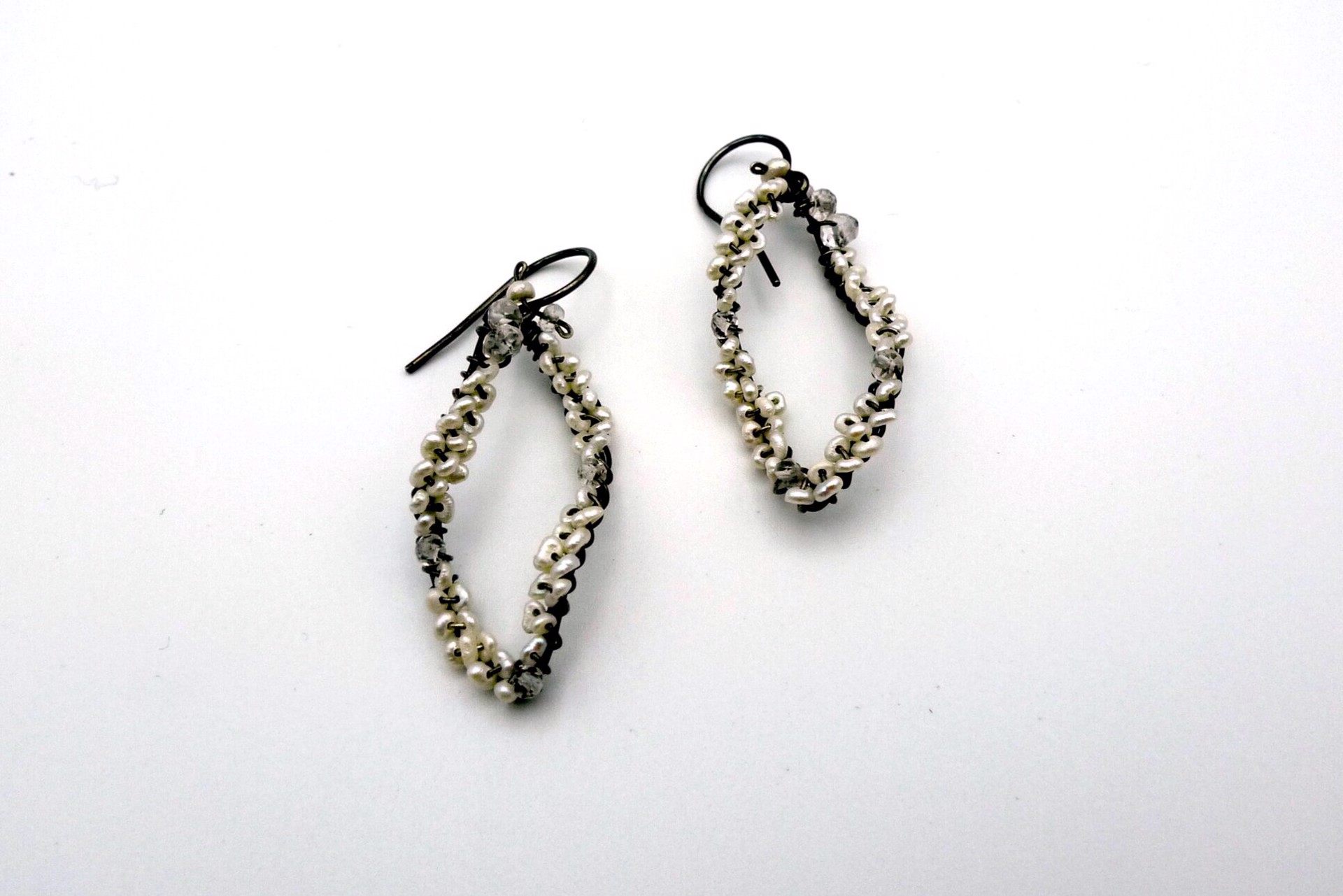 Pearl and Quartz Earrings by Alena Fisse-Karr