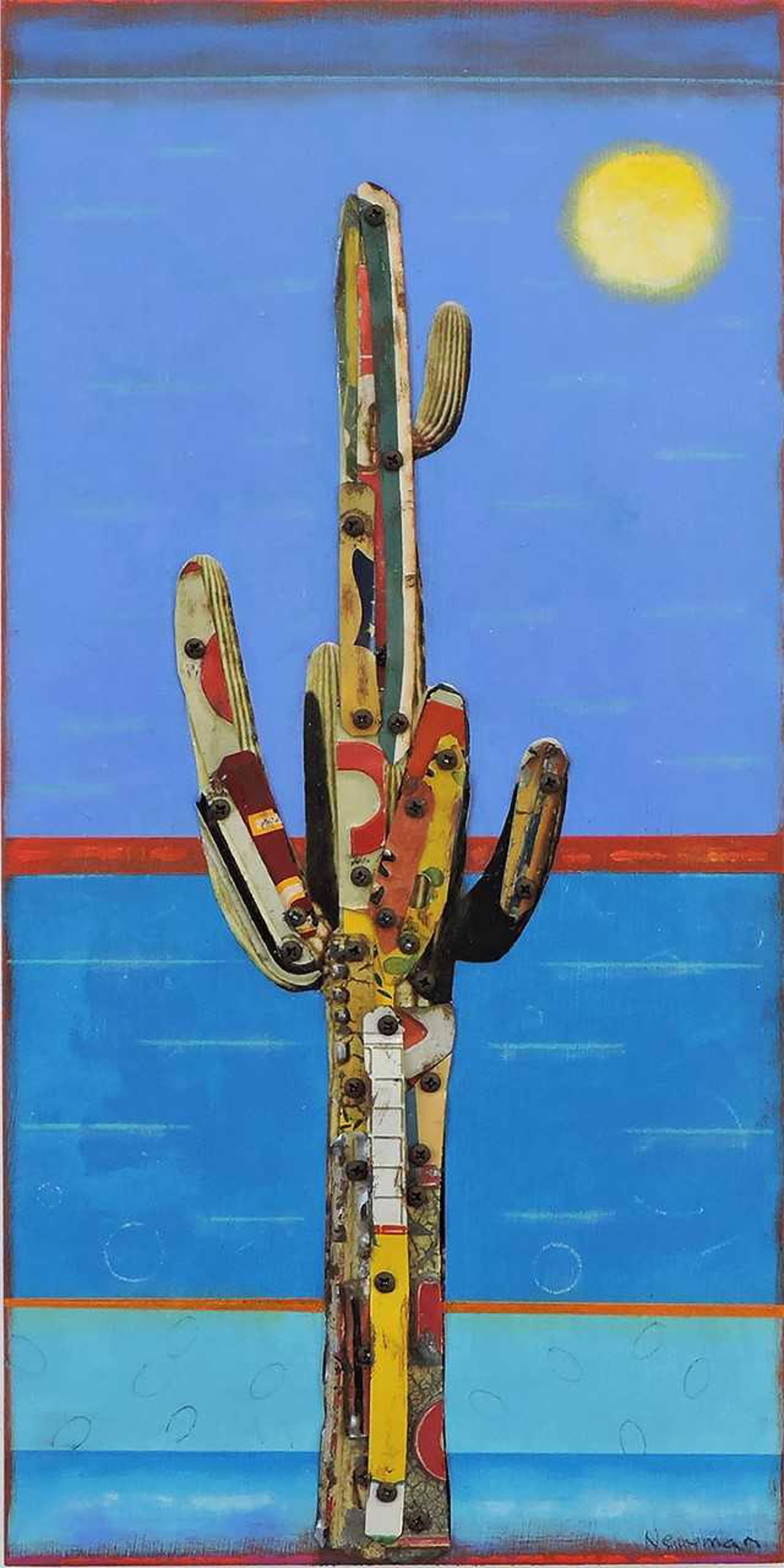 Saguaro with Sun and Stripes by Dave Newman