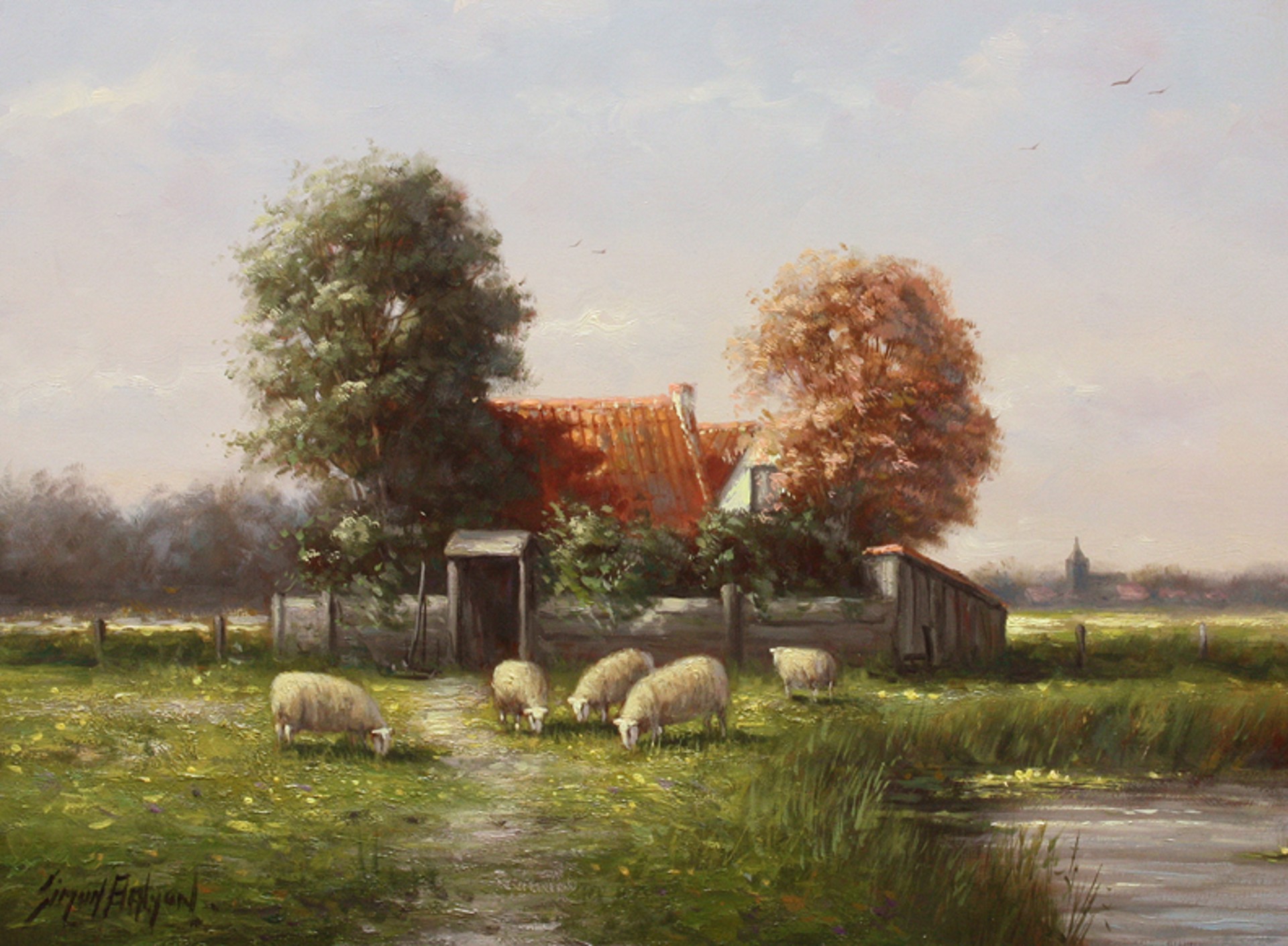 Grazing Sheep by Simon Balyon