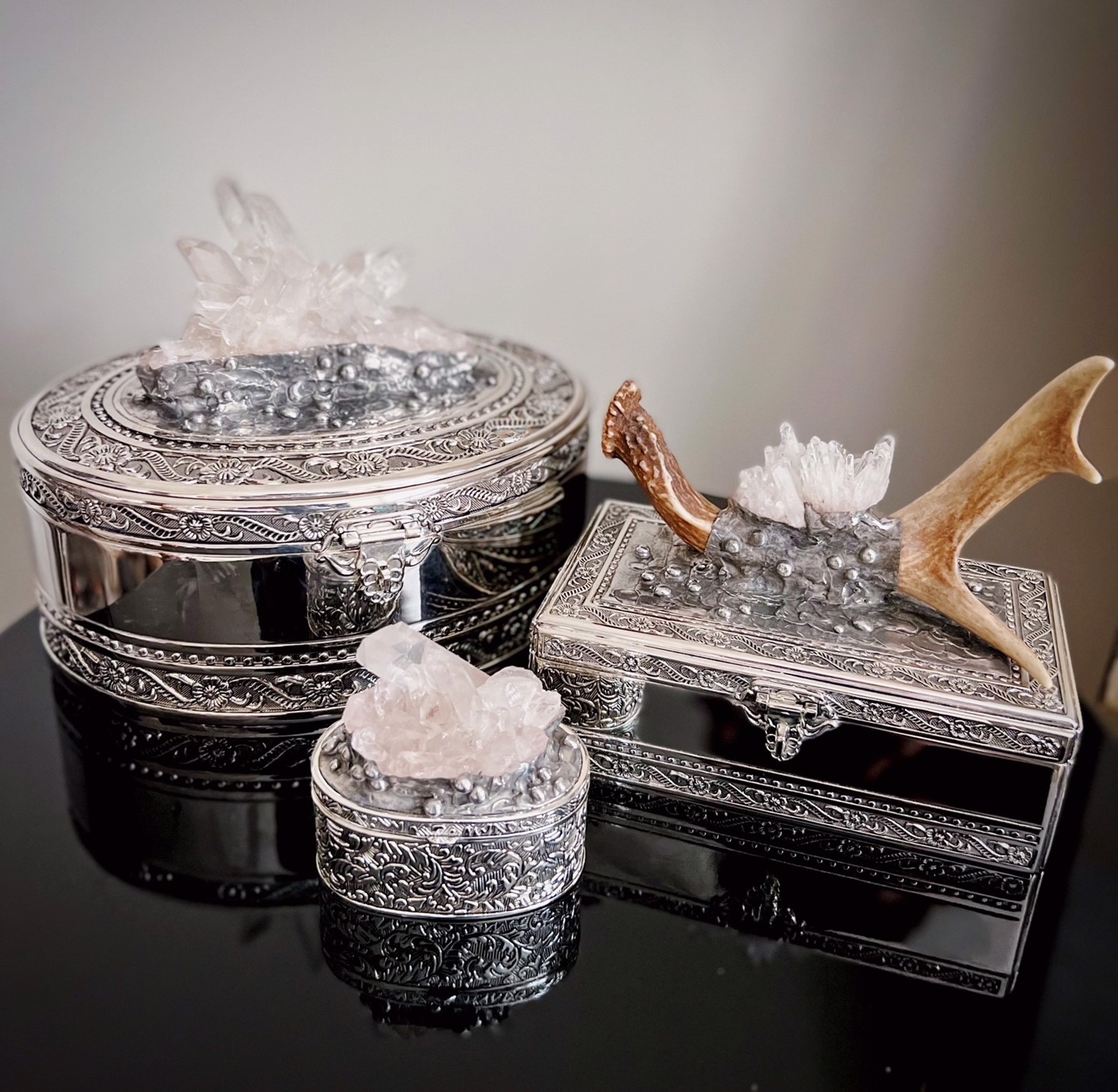 Large Jewelry Box with Quartz by Trinka 5 Designs