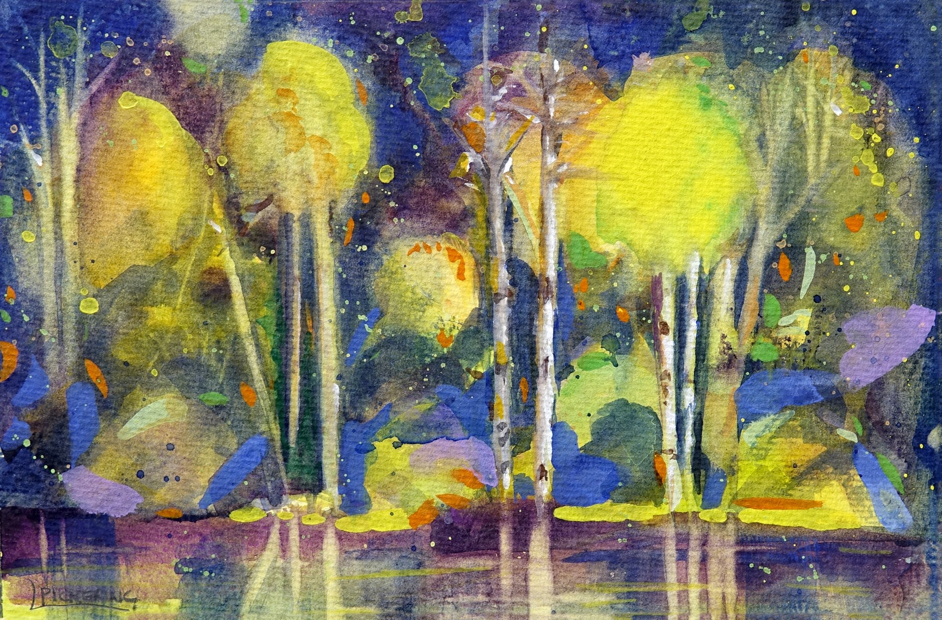 Colorful Aspen Forest (after Quiller) by Laura Pickering