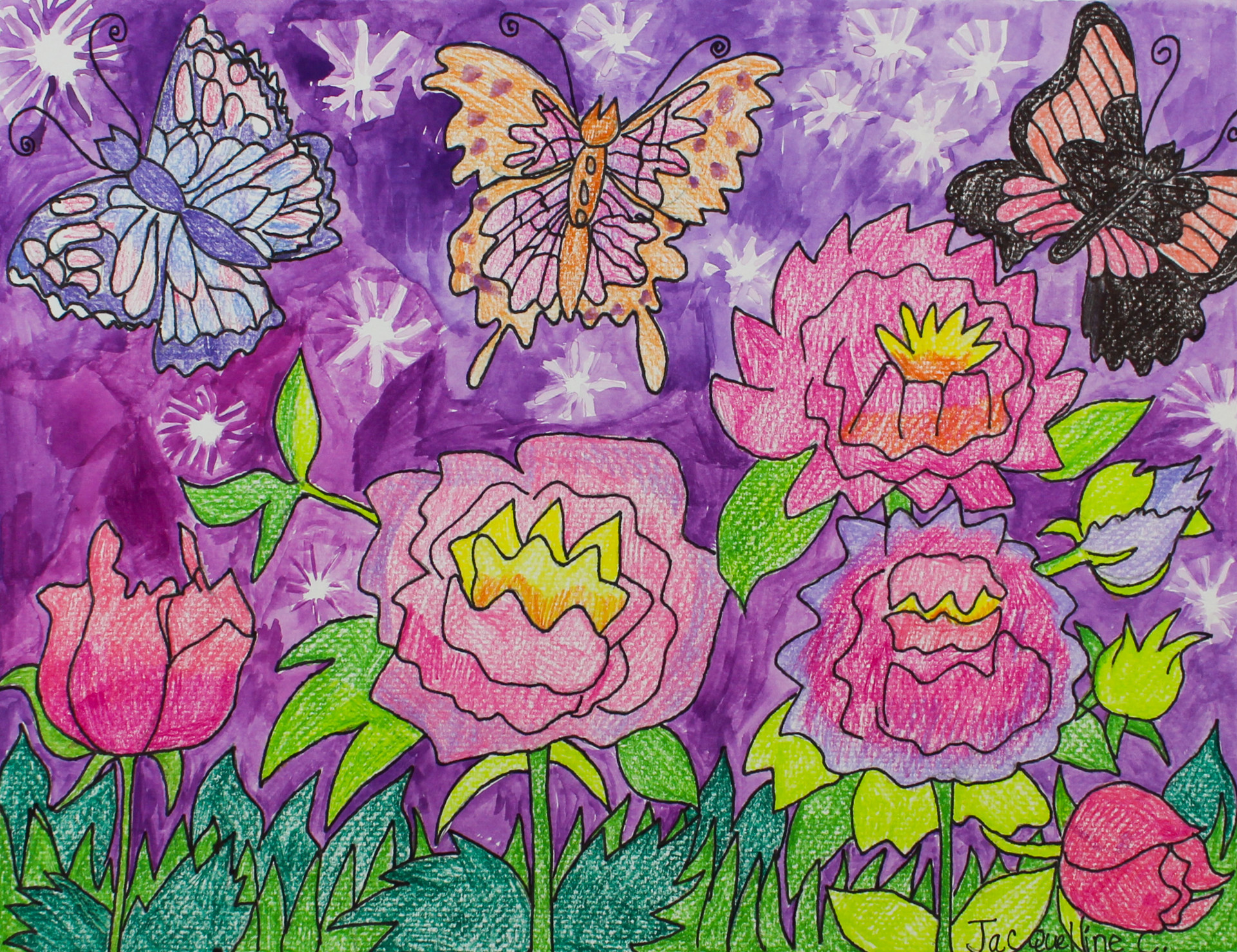 Butterflies and Flowers by Jacqueline Coleman