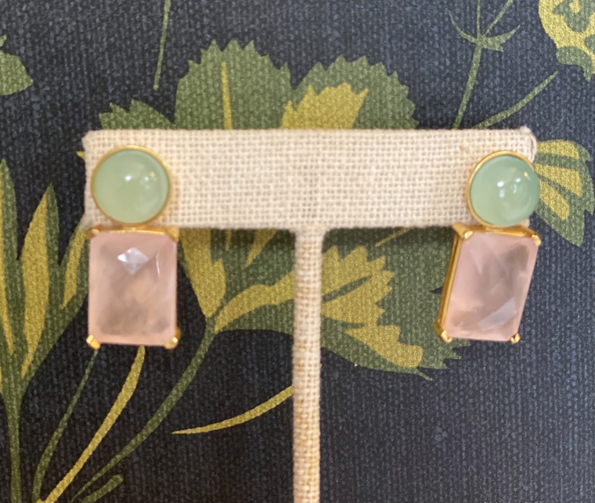 Caroline Earrings - Rose Quartz & Chalcedony by J.Catma