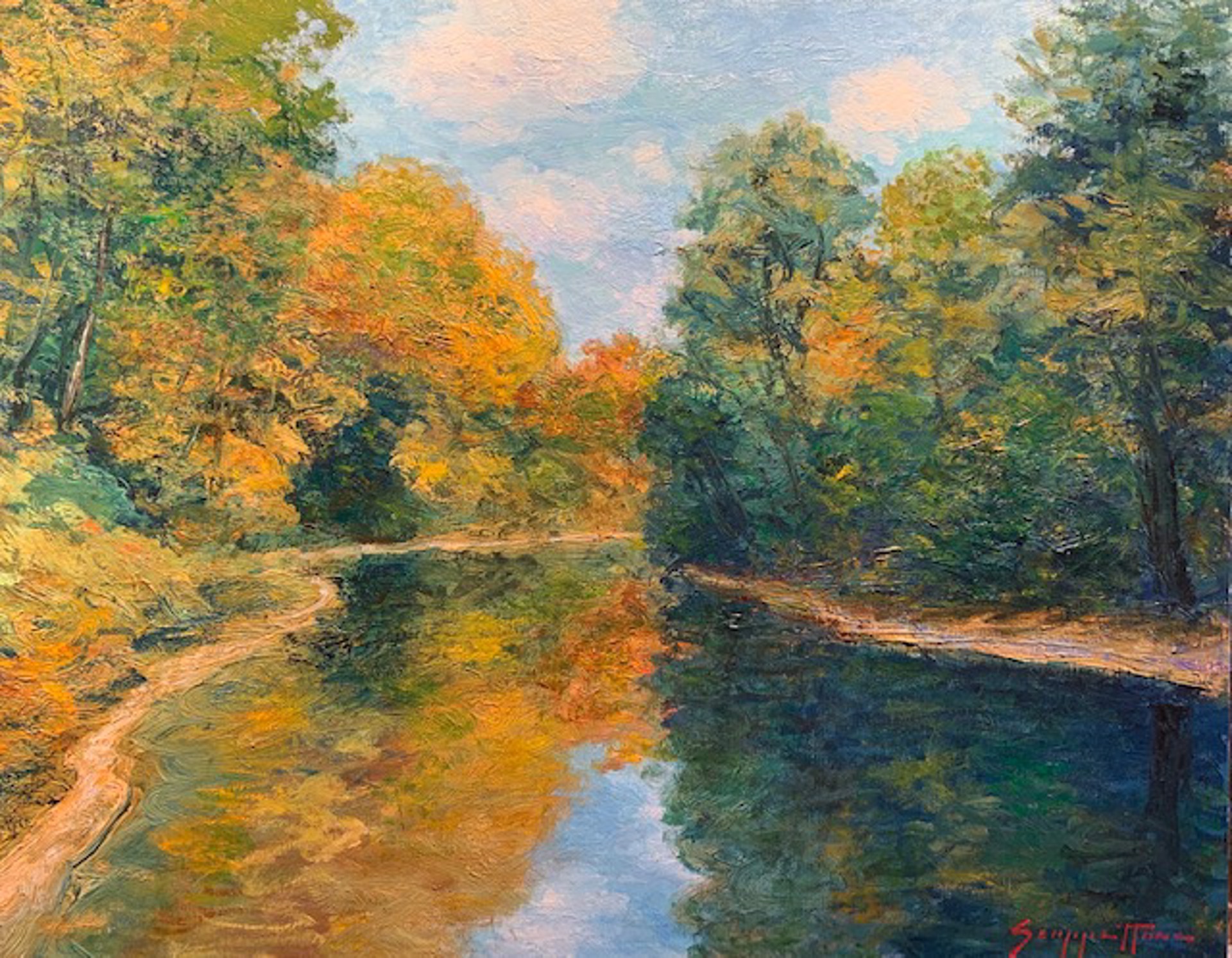 A Lazy Autumn River by James Scoppettone