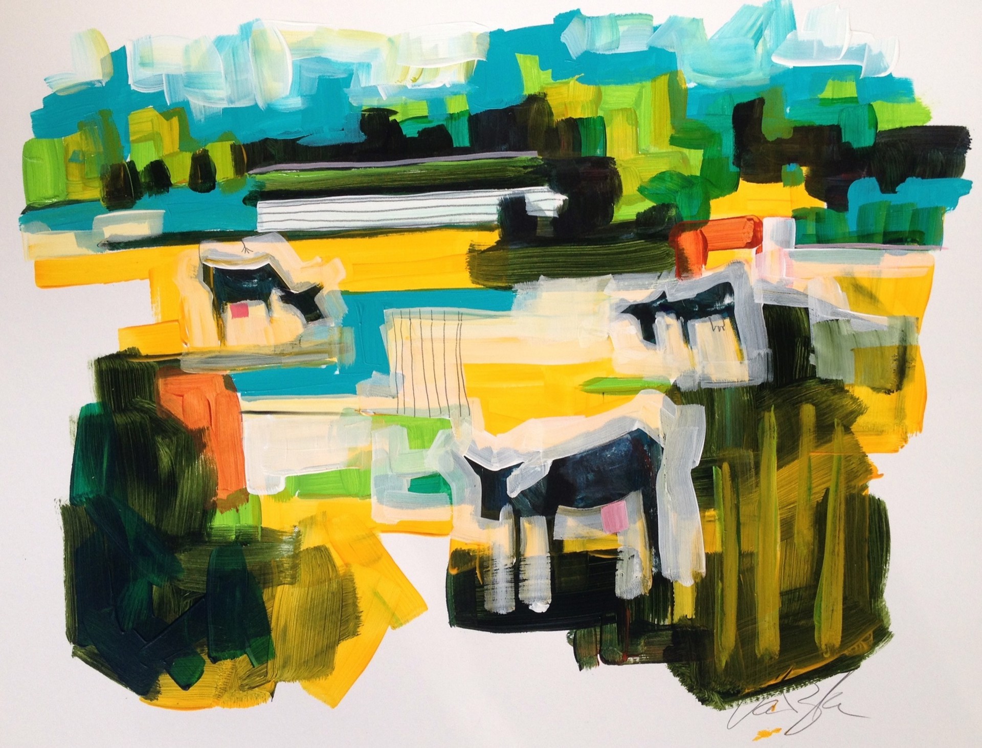 Trois Vaches pres de la Seine by Rachael Van Dyke
