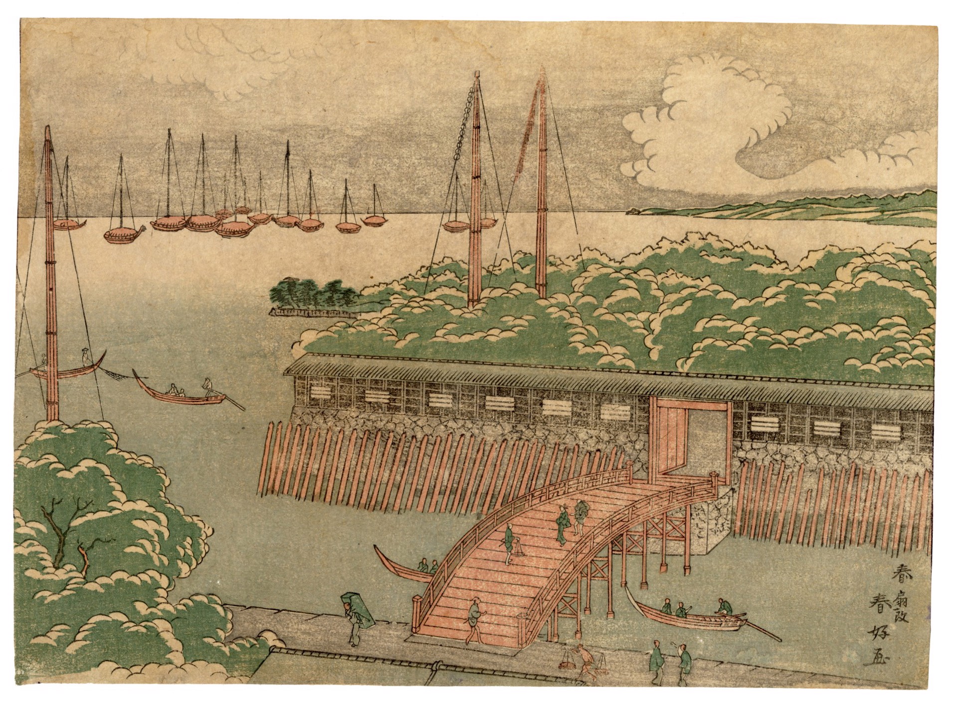 Tsukuda Island by Shunko II (Katsukawa Shunsen)