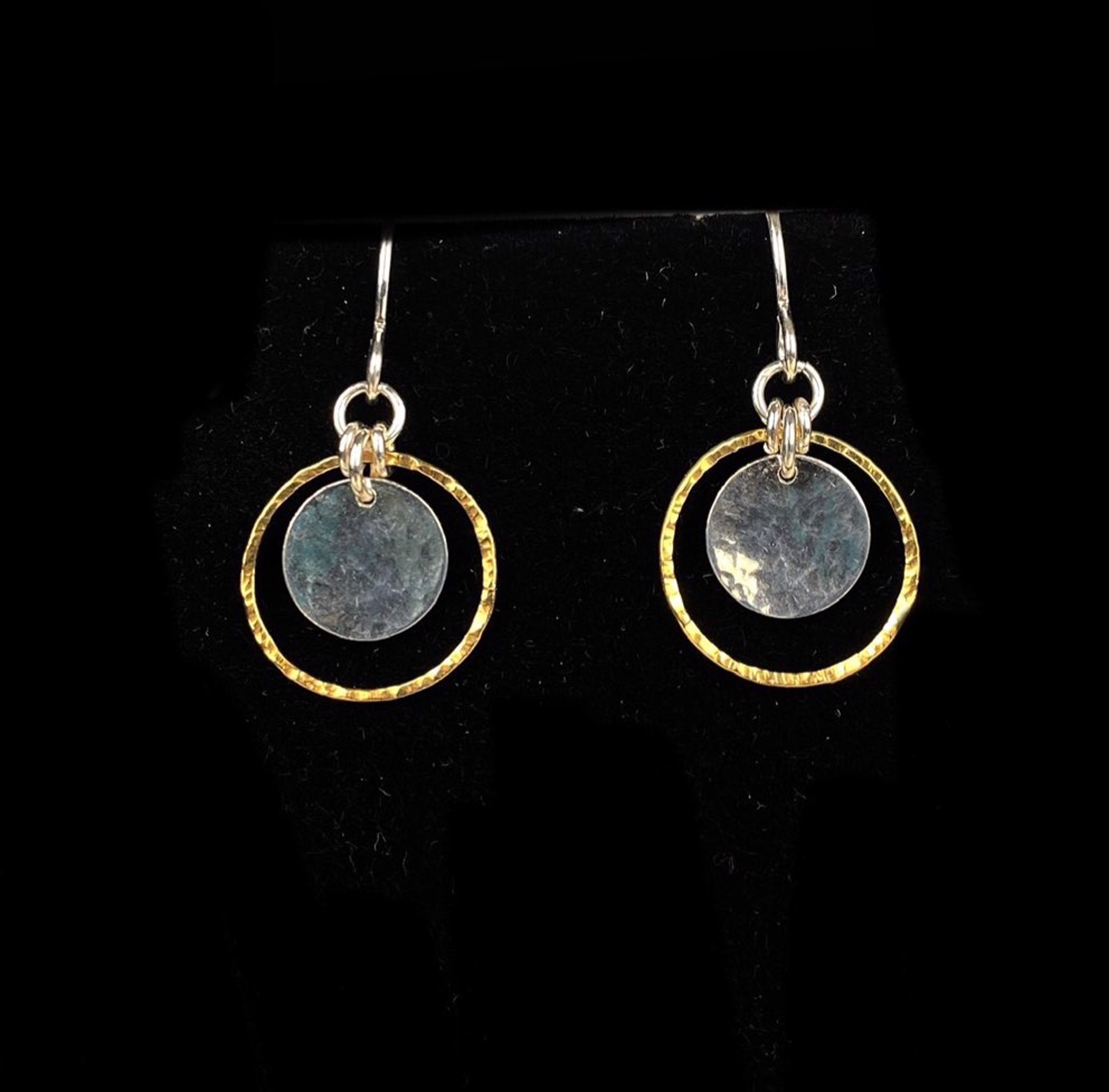 Vermeil Circle and Disk Earrings by Nichole Collins