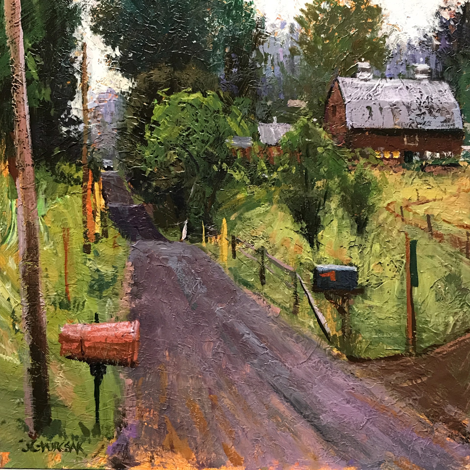 "Country Road" original oil painting by Joe Gyurscak