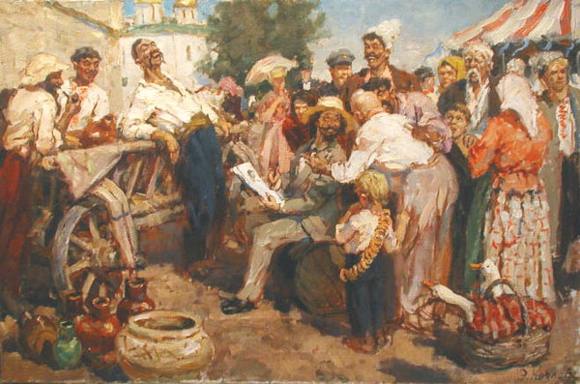 Repin is Sketching for 'Zaporozhe Cossacks' by Engels Kozlov