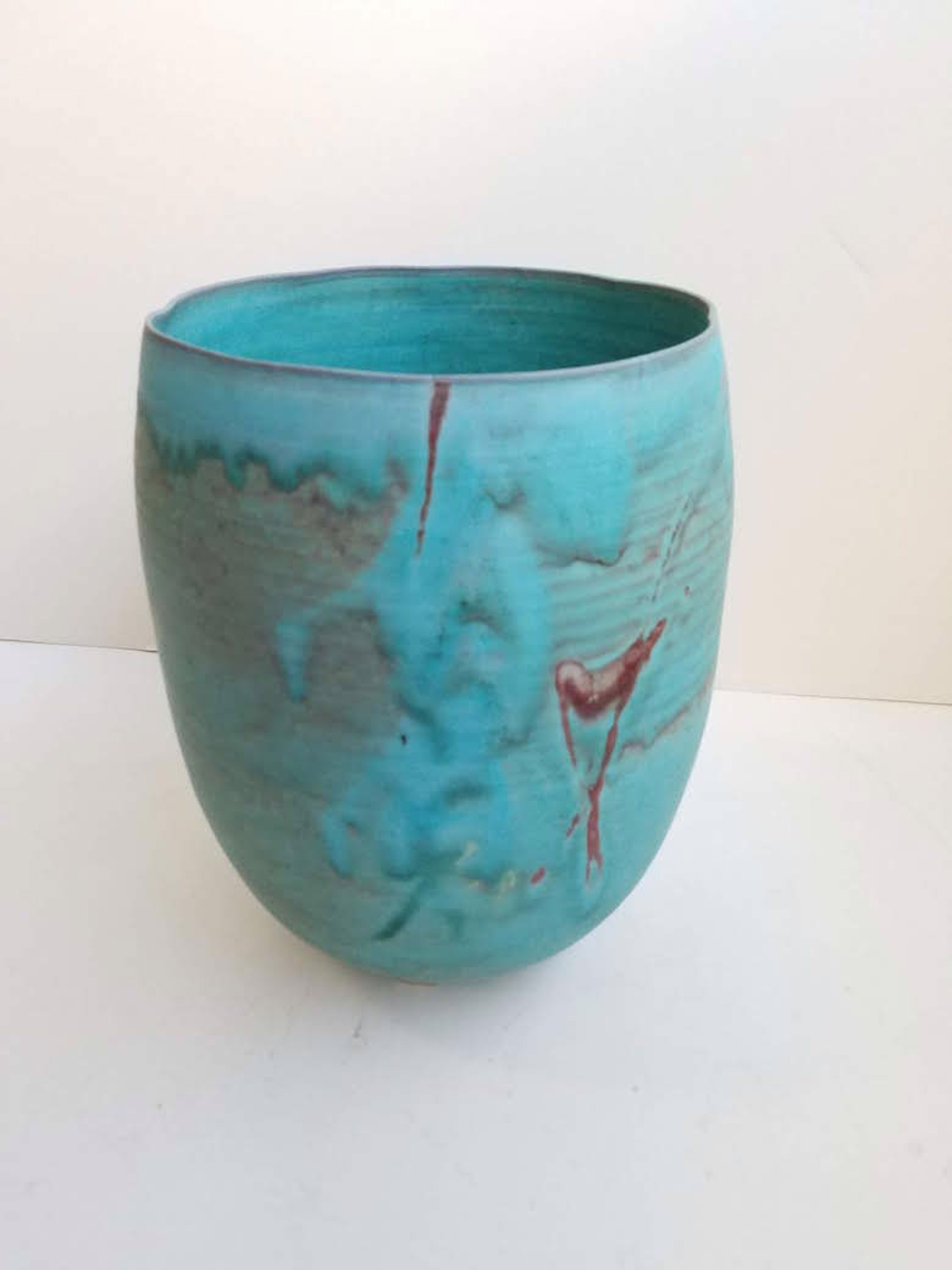 Turq. Vase by Kayo O'Young