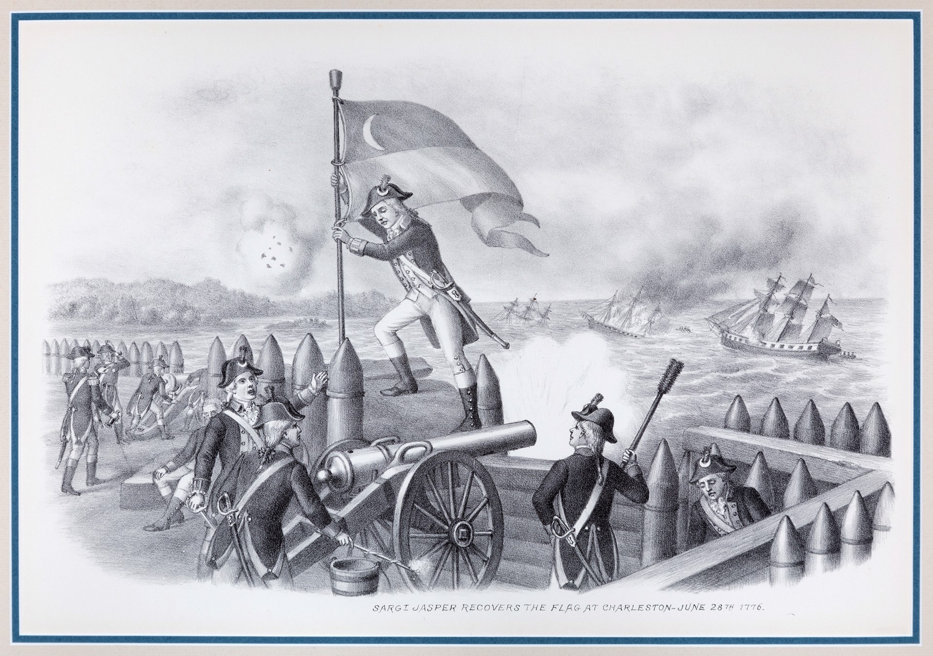 Sargt. Jasper Recovers Flag at Charleston June 28,1776 by Kurz & Allison
