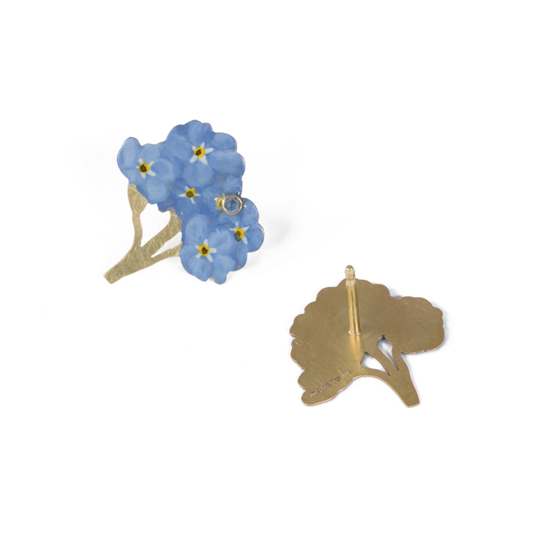 Natura Morta: Forget-Me-Not Earrings by Christopher Thompson Royds