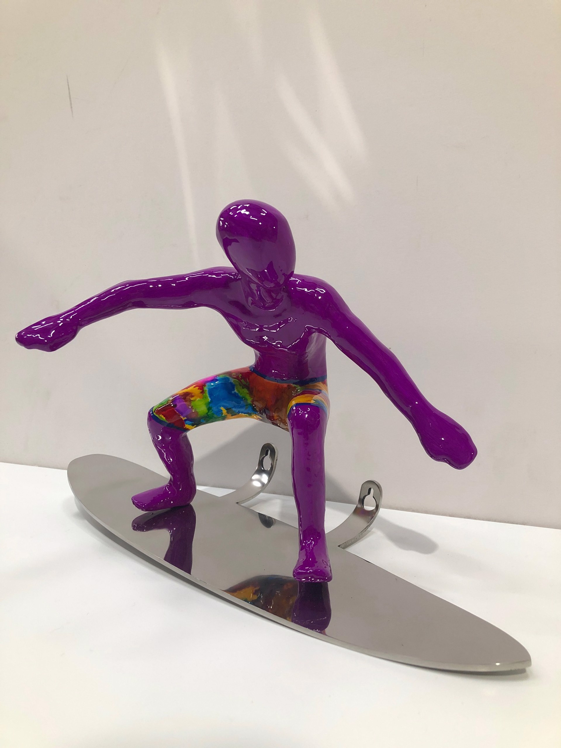 Squatting Surfer - Purple by Ancizar Marin