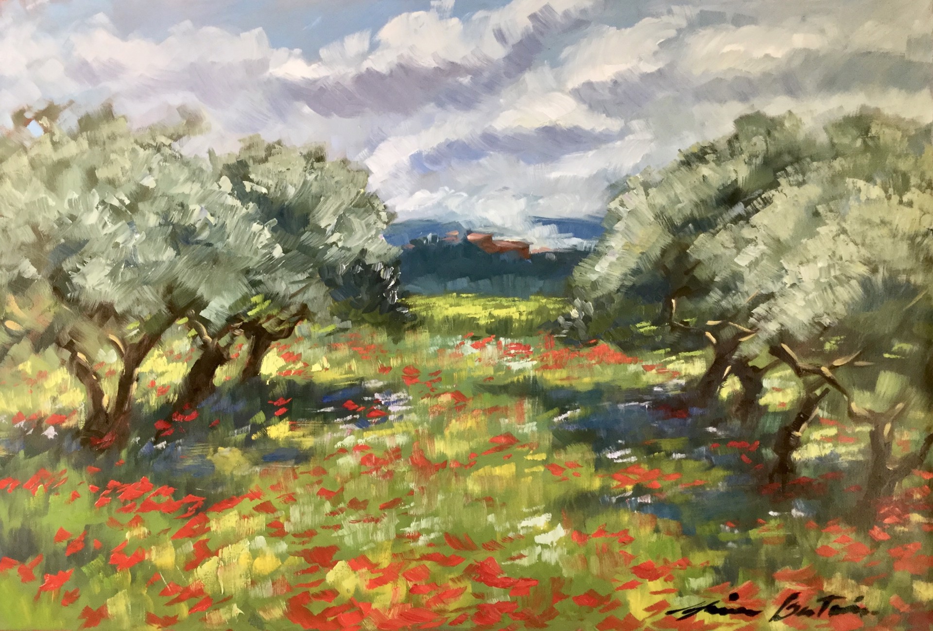 Olive Trees In The Luberon by Maria Bertrán