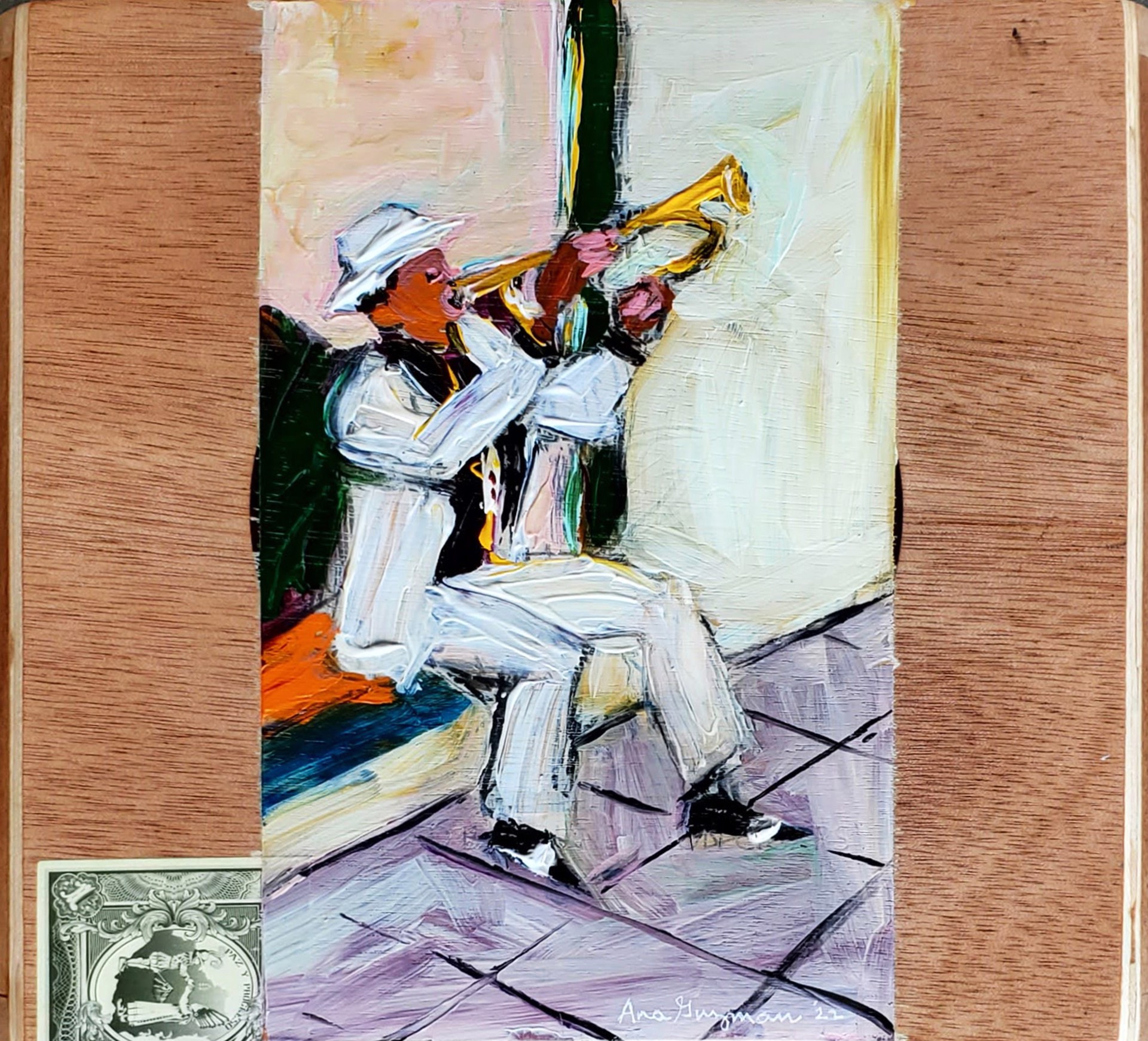 Trumpeter - Cigar Box by Ana Guzman