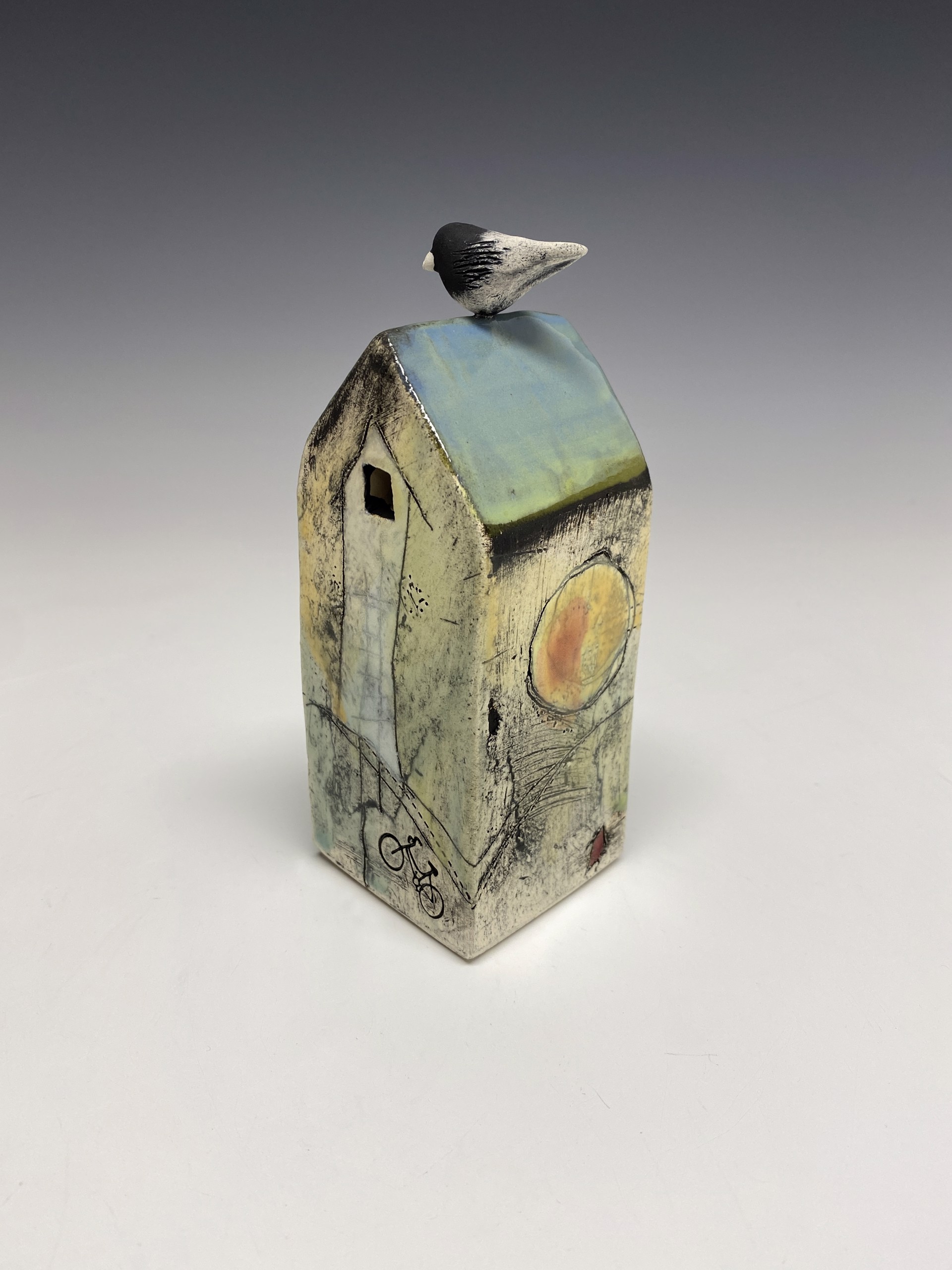 Tiny House with Bird #28 by Karen Abel