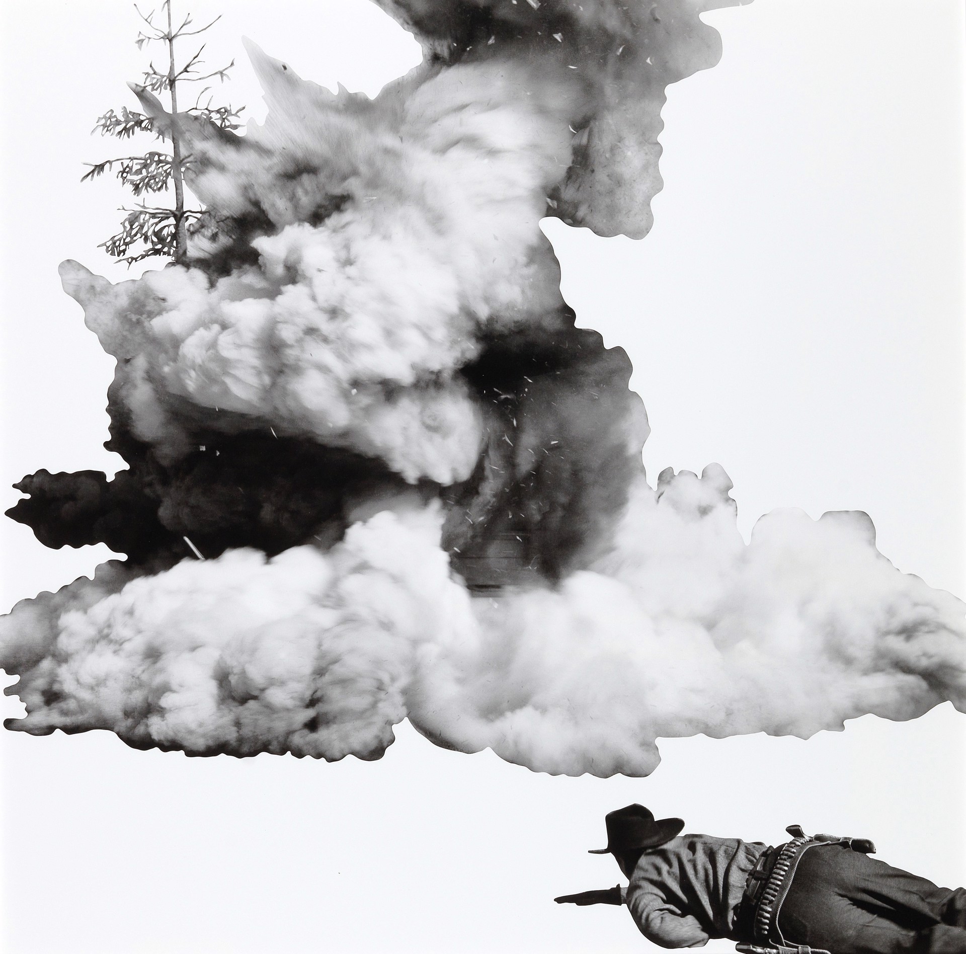 Smoke, Tree, Shadow, and Person by John Baldessari