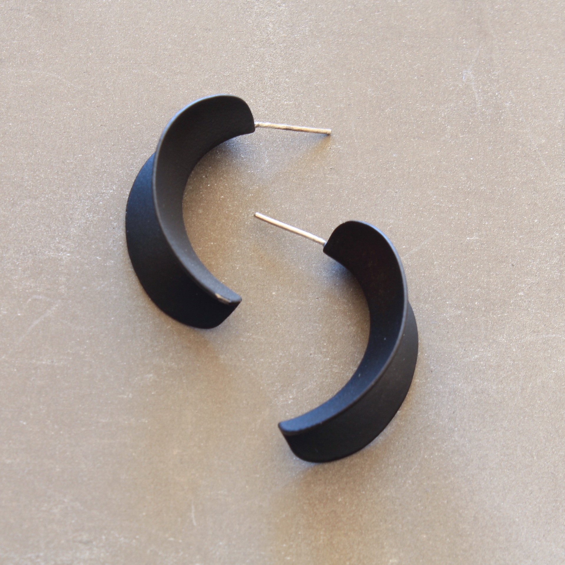 Fold Hoops - BLACK by Audrey Laine