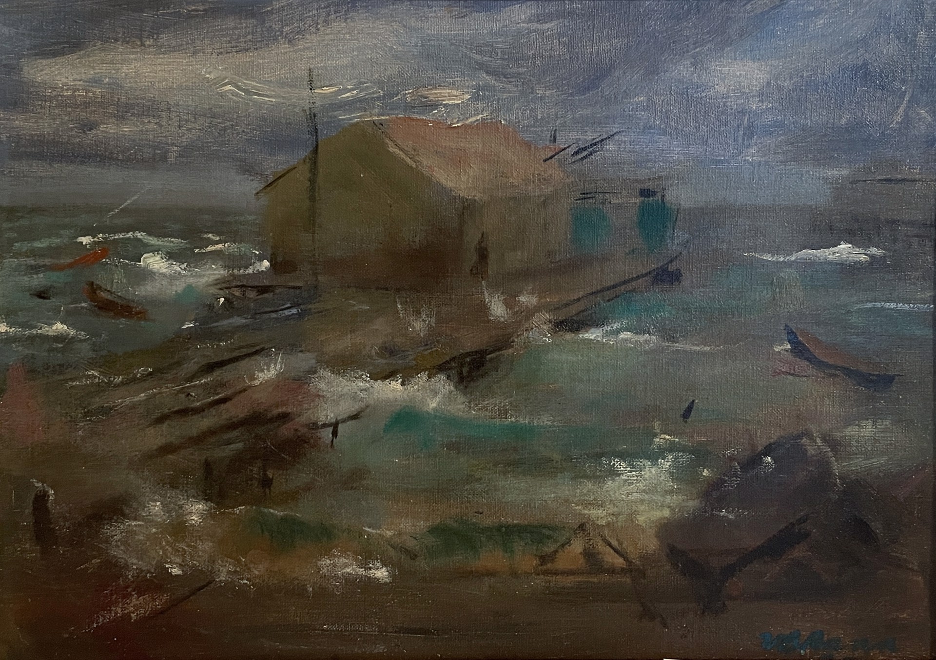 Boat in a Storm, Provincetown by Vollian Rann