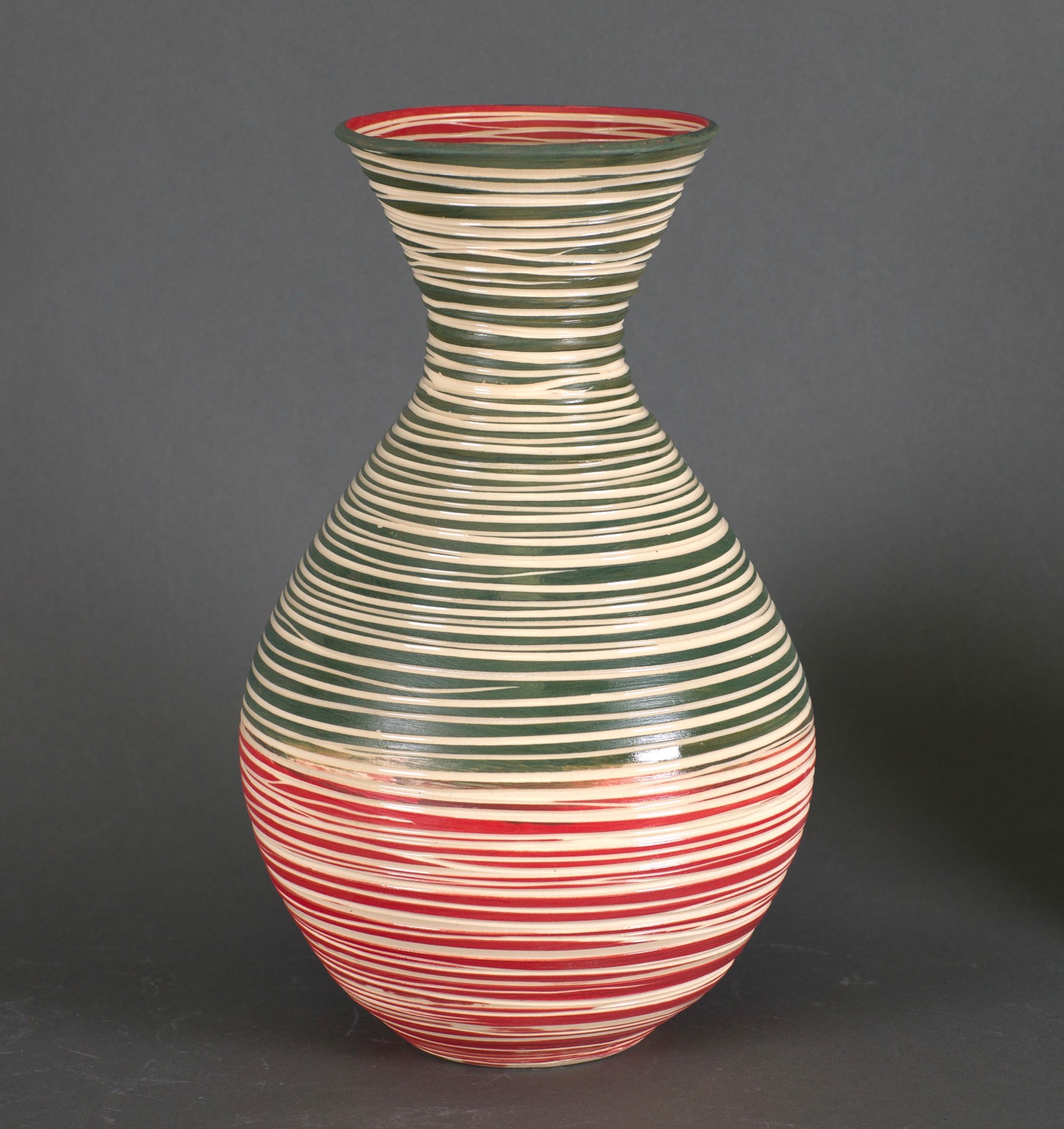 Green Red Vase by Heather Bradley