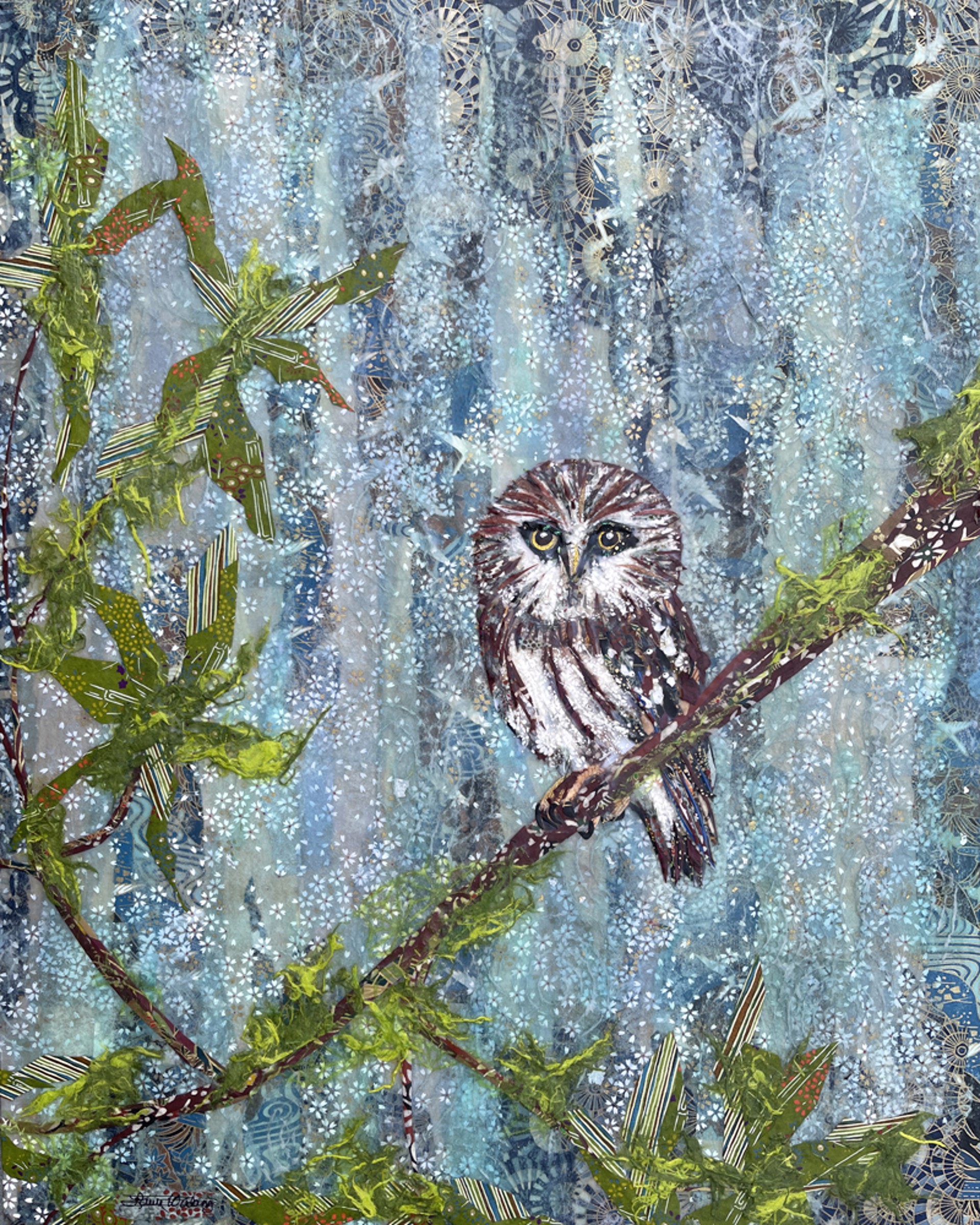 Northern Saw-whet Owl - SOLD! by Laura Adams
