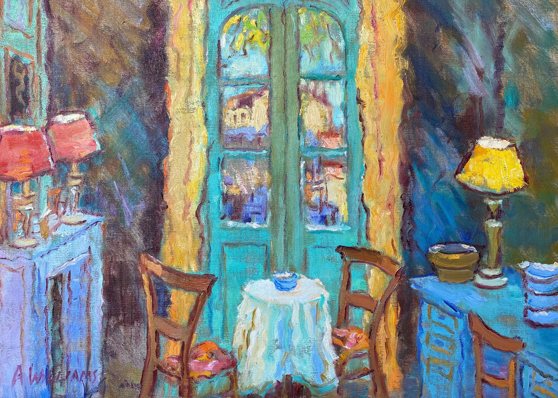 "Bernadette's Breakfast Room" original oil painting by Alice Williams