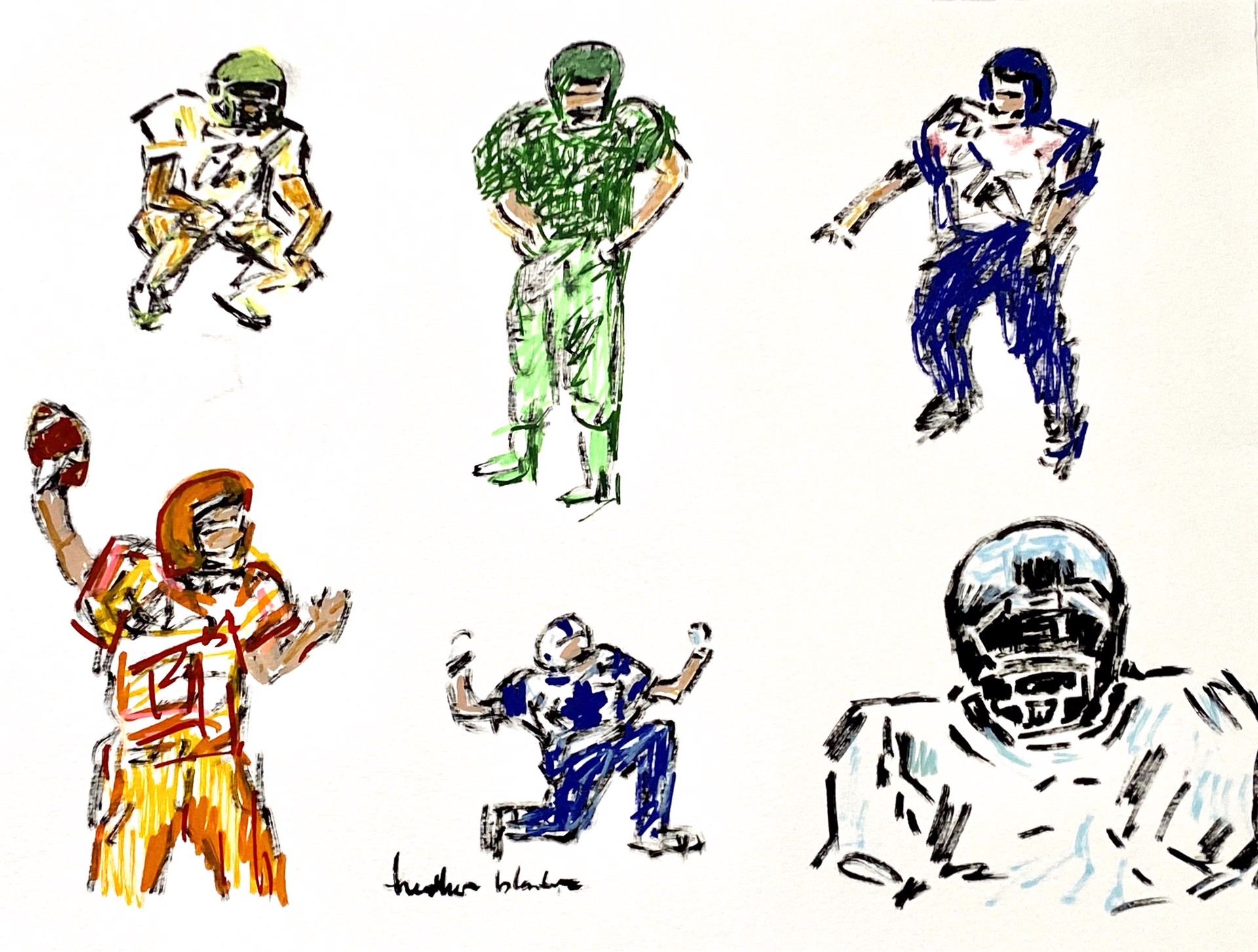 Football commission / pair with #873 by Heather Blanton