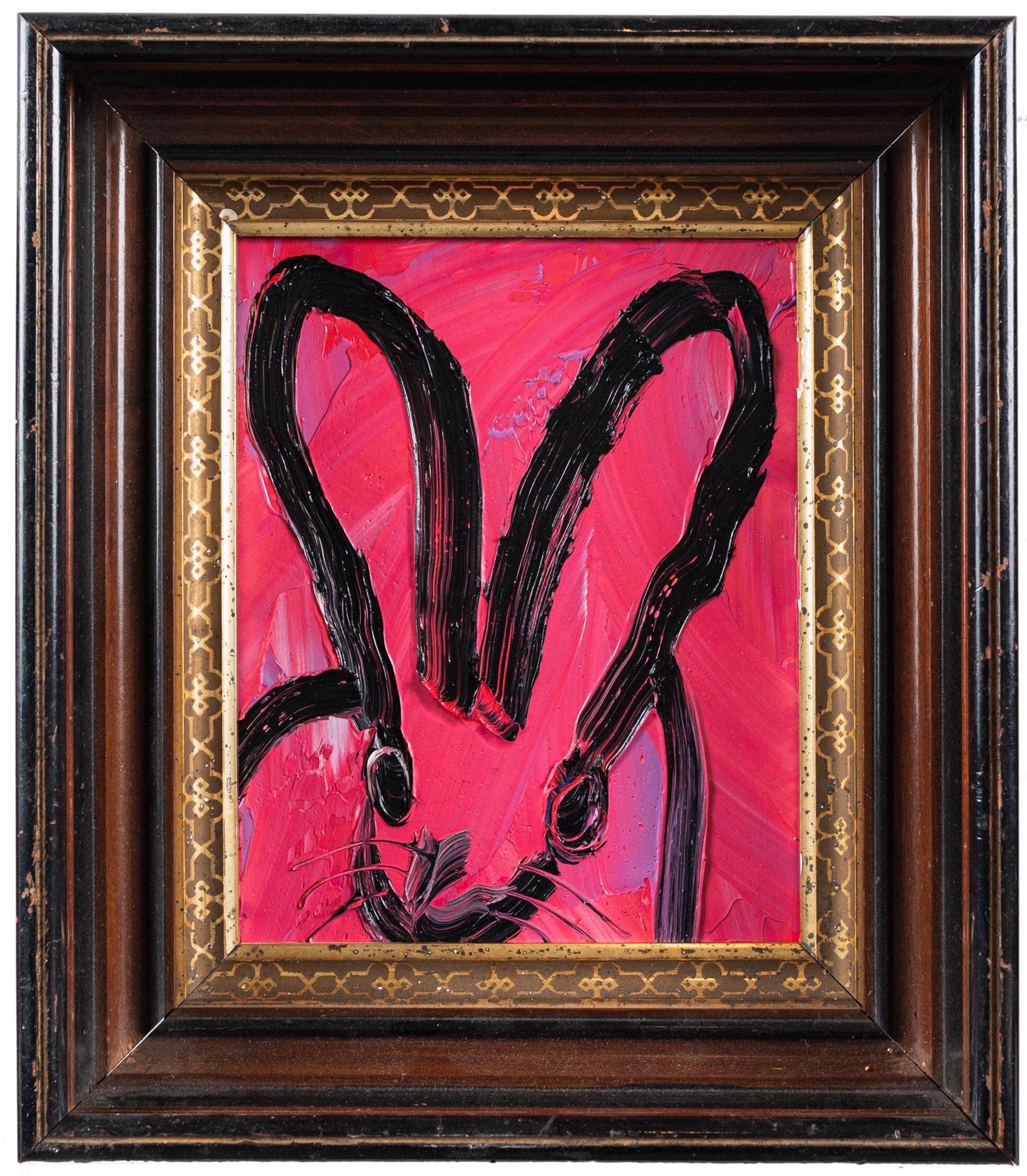 Pink Bunny Blue Flash by Hunt Slonem