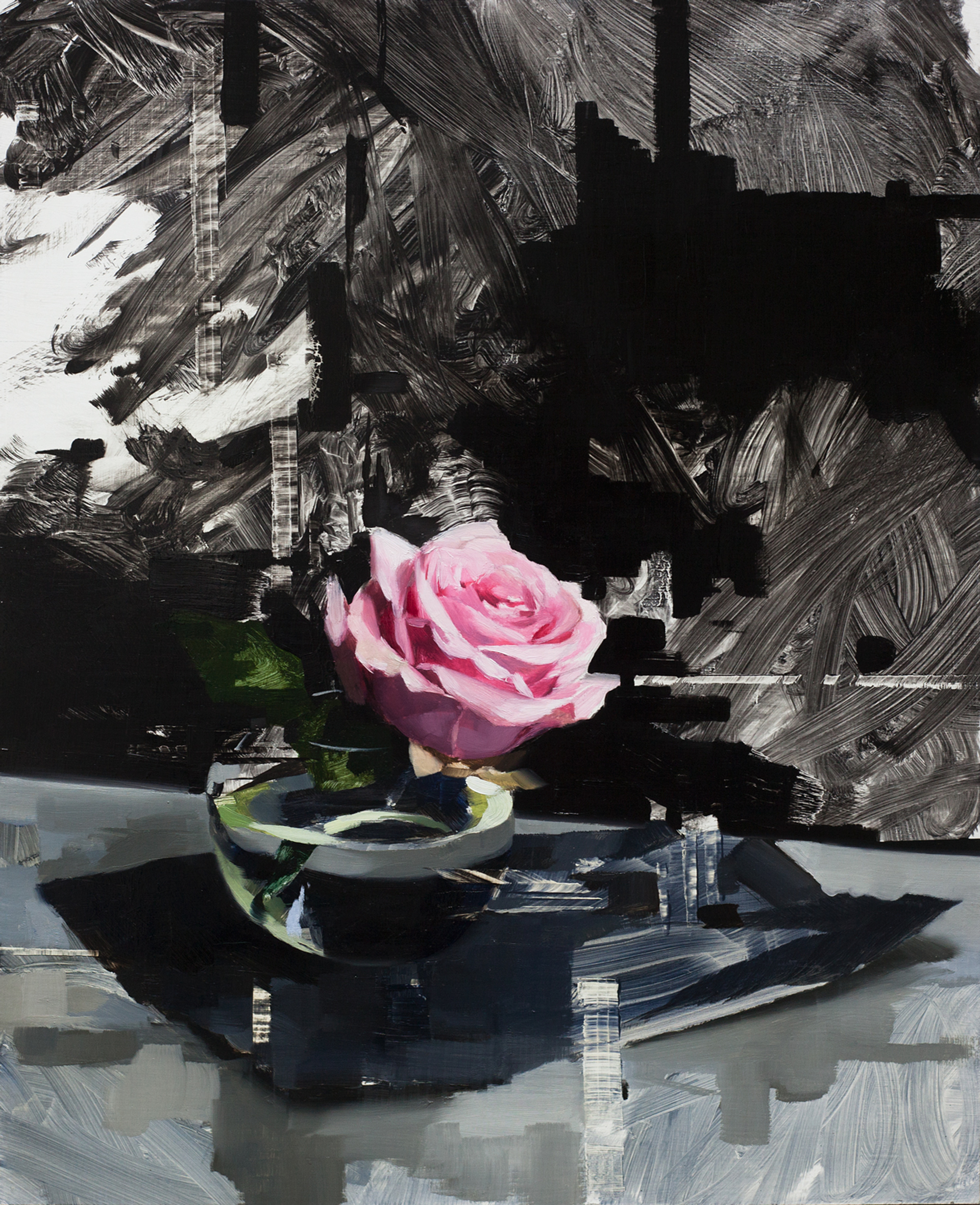 Pink Rose and Black by Jon Doran